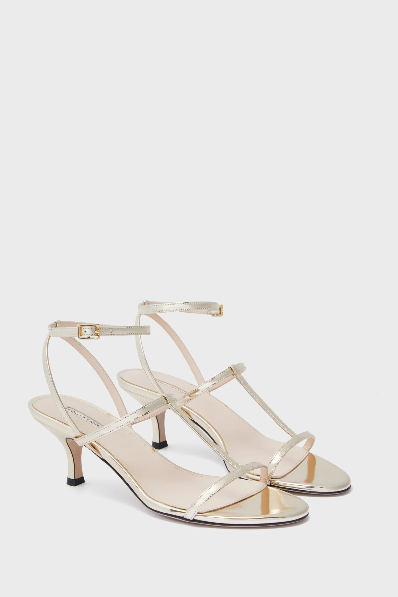 Gold Novie Metallic Patent Kitten Heels - Image 4