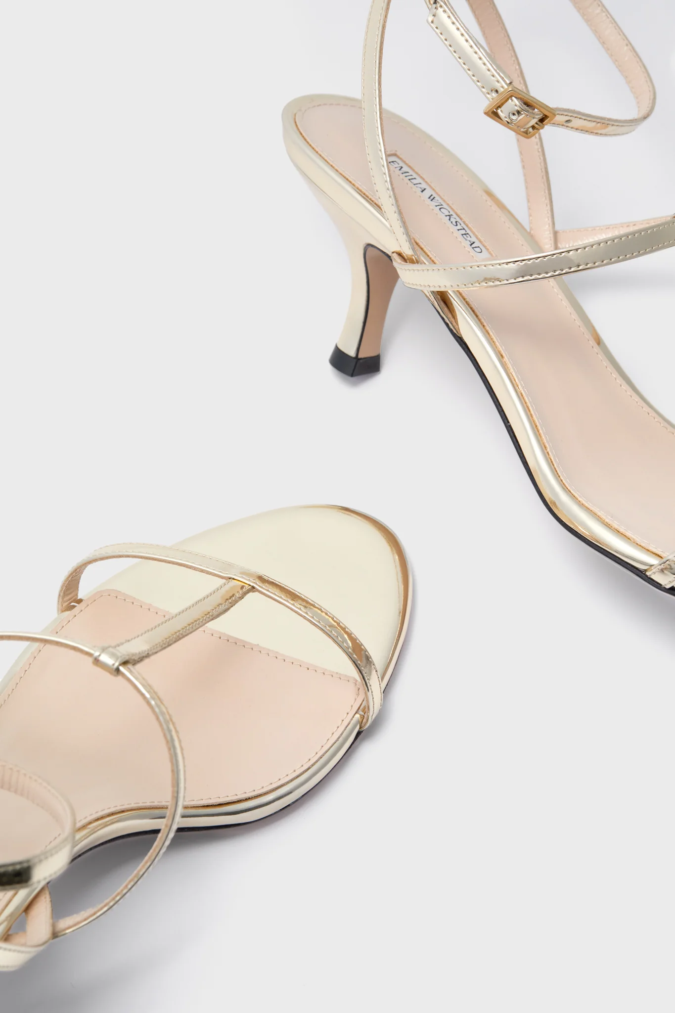Gold Novie Metallic Patent Kitten Heels - Image 5