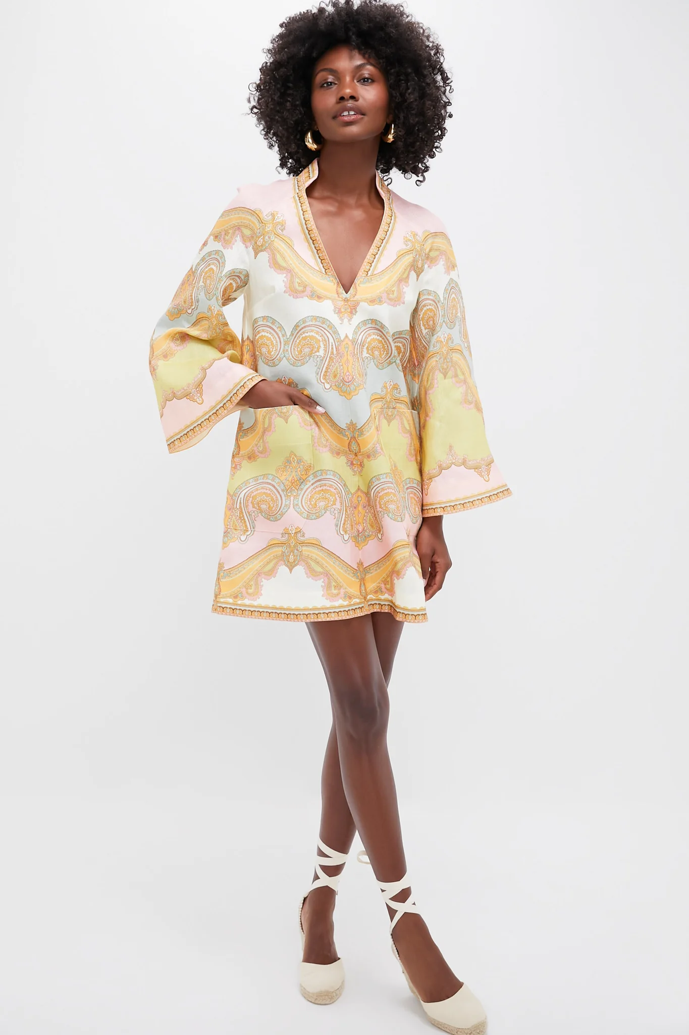 Gold Paisley Maxine Tunic Mini Dress - Image 6
