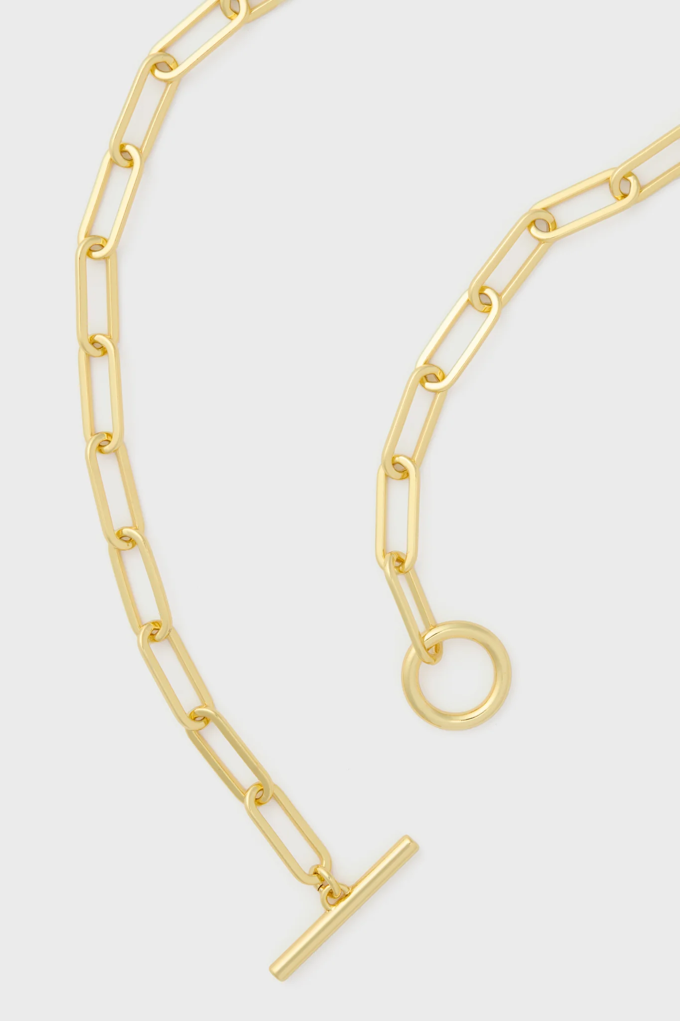 Gold Paperclip Toggle Clasp Necklace - Image 3