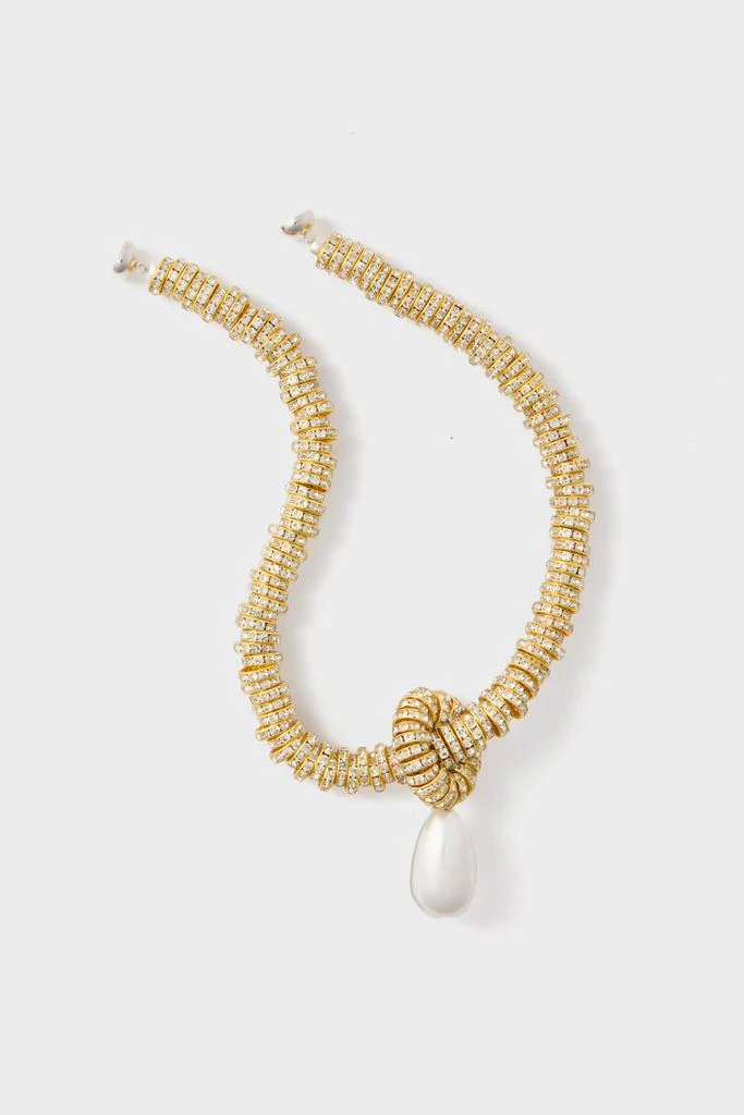 Gold Pearl Drop Necklace