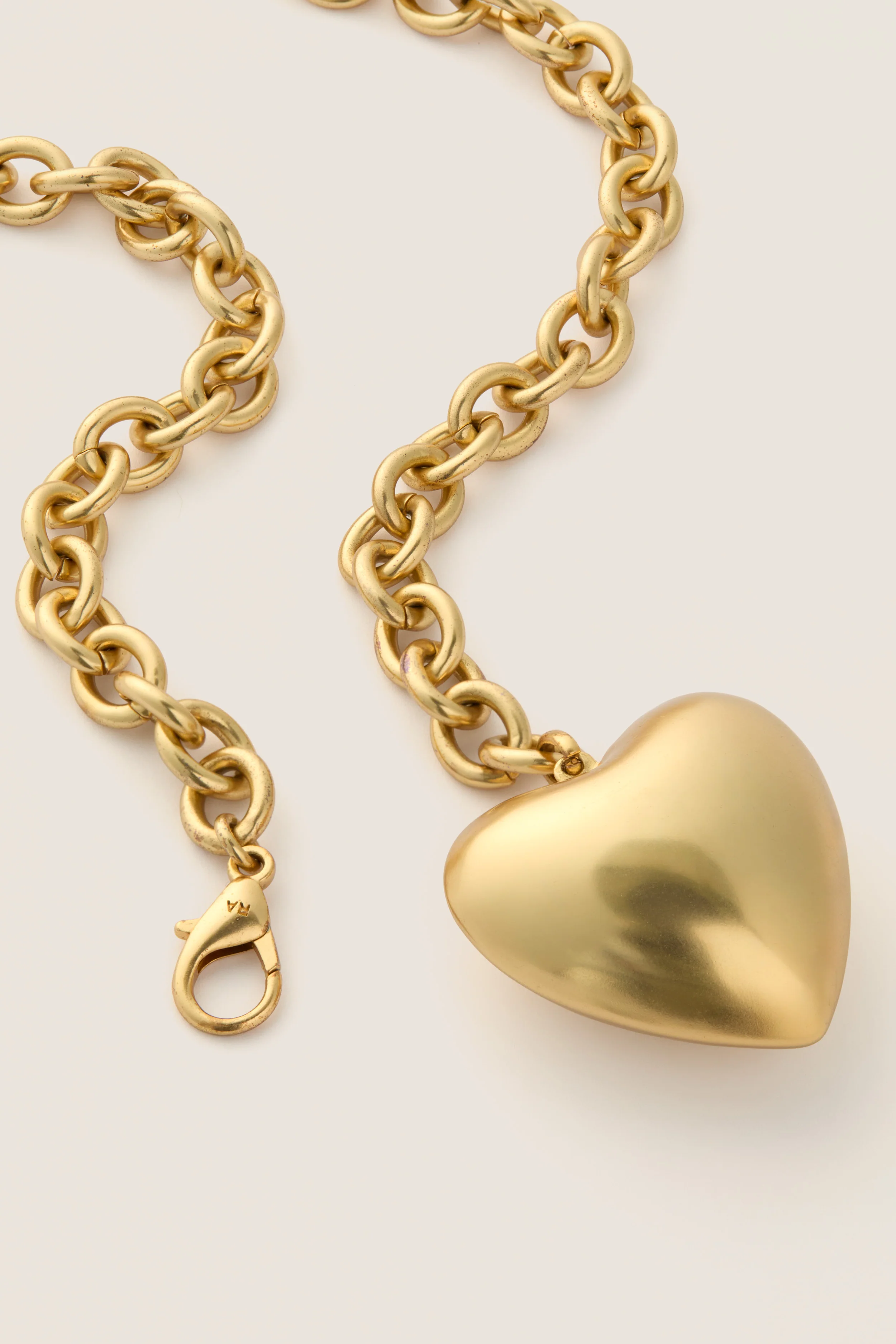 Gold Puffy Heart Necklace - Image 4