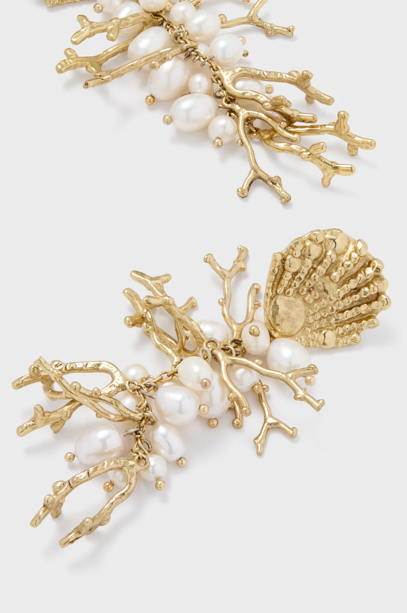 Gold Reverie Cluster Pearl Drop Earrings - Image 4