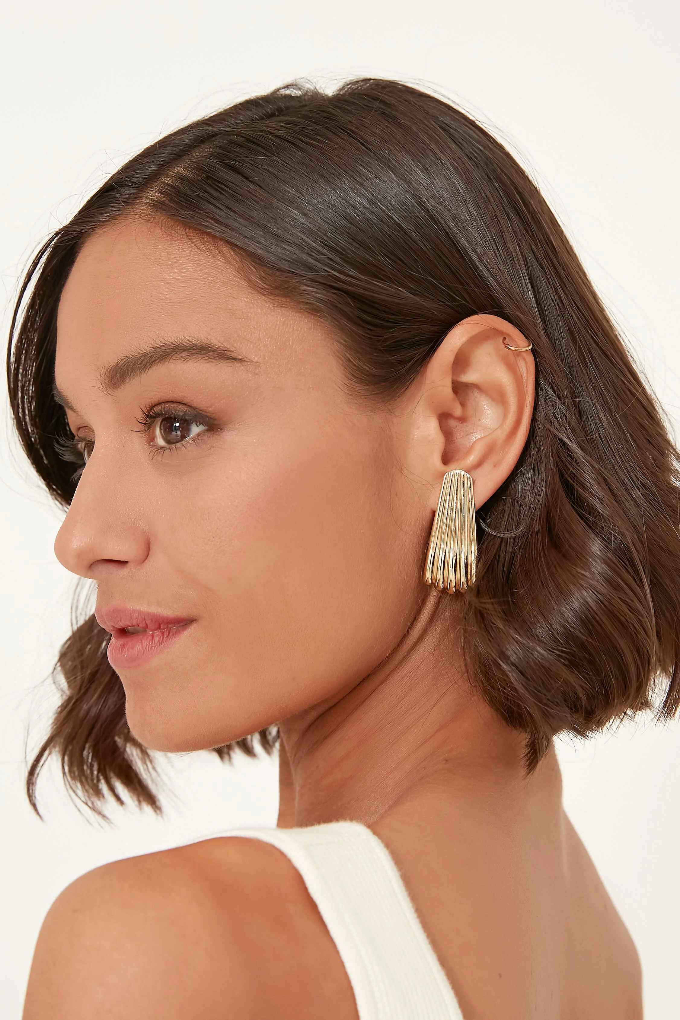 Gold Ripple Earrings - Image 2