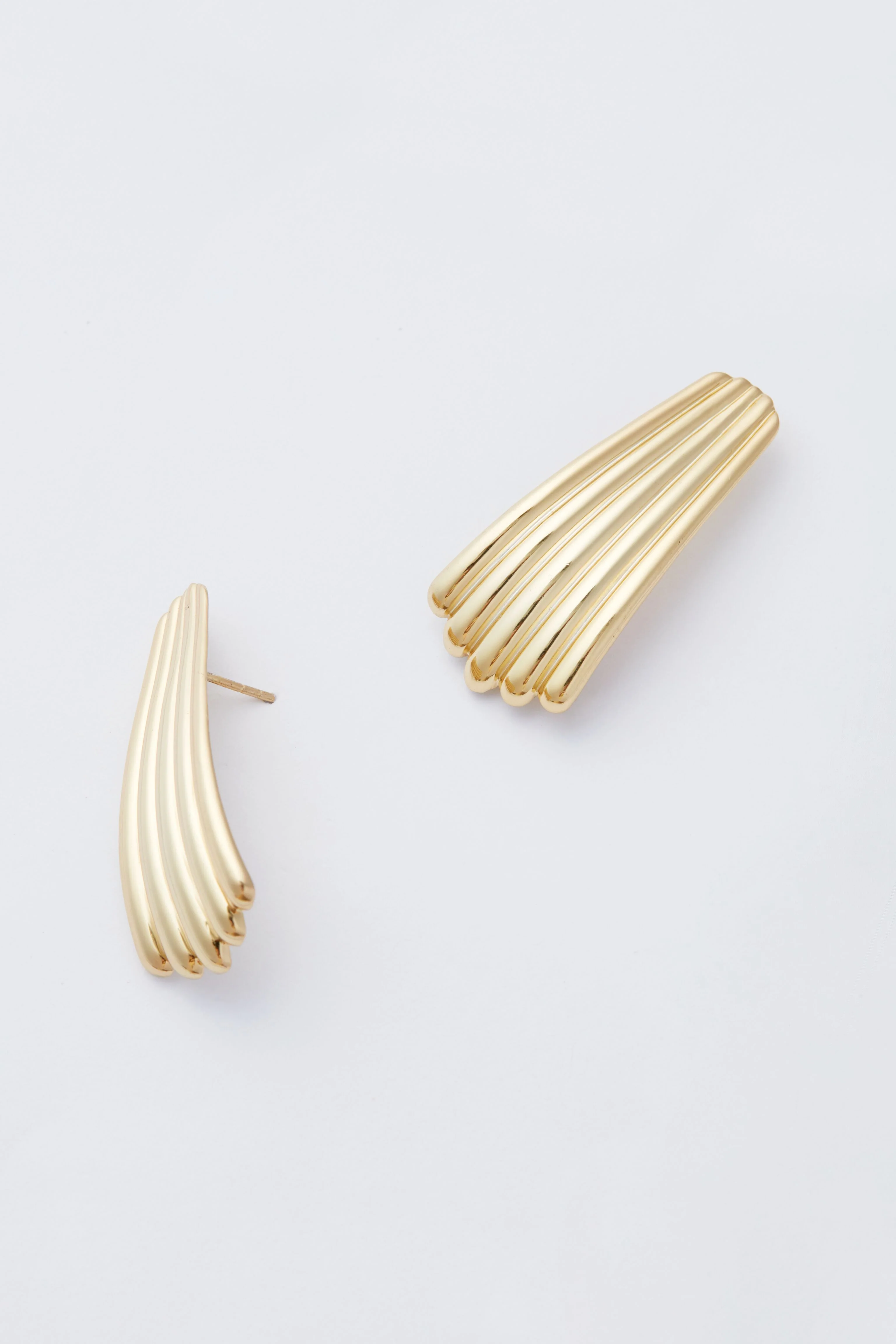 Gold Ripple Earrings - Image 4
