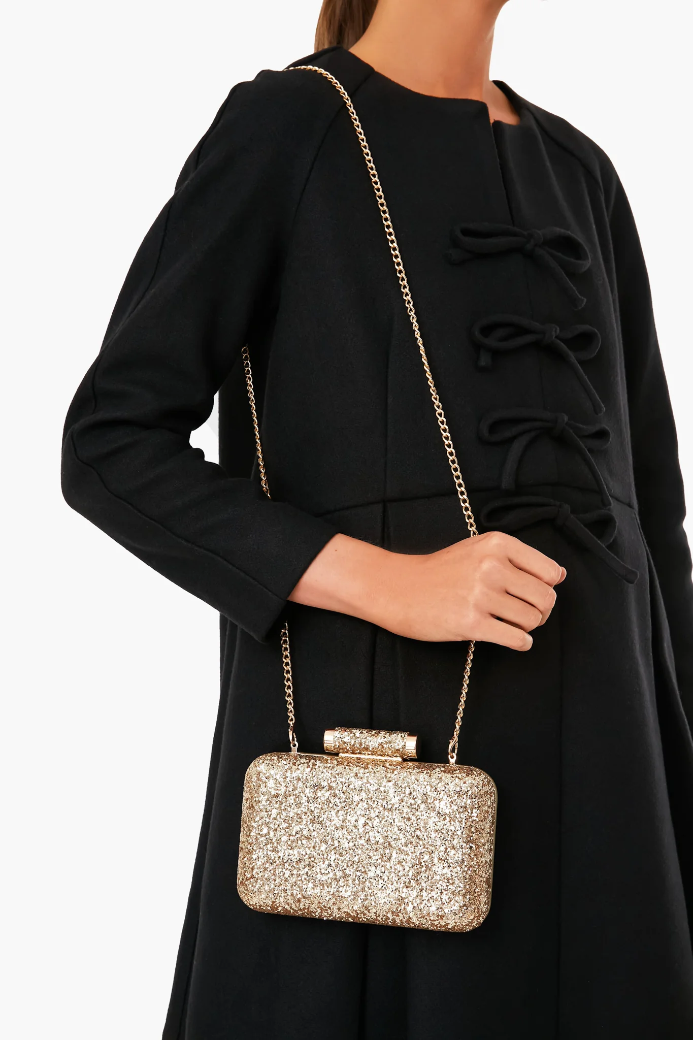 Gold Rosie Glitter Clutch - Image 4