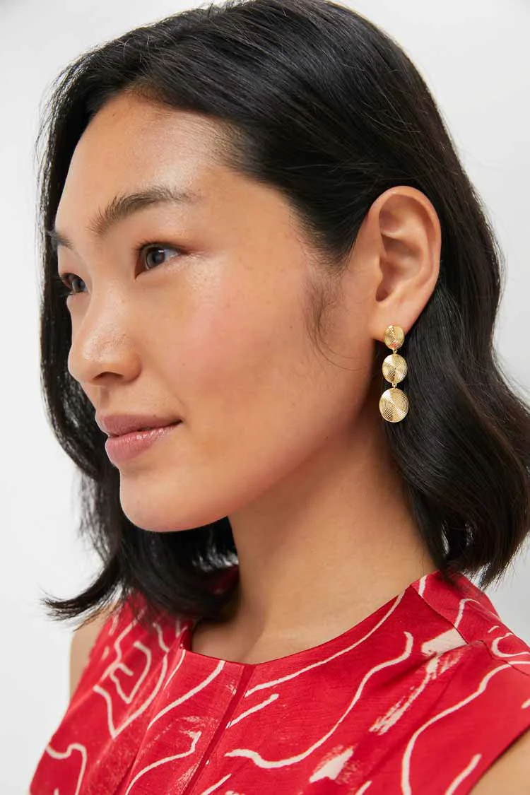 Gold Ruby Earrings - Image 2