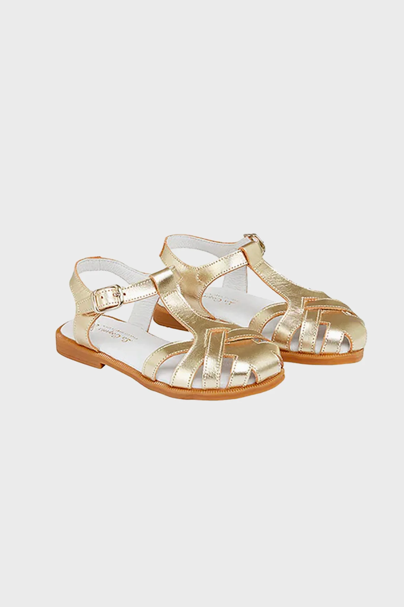 Gold Sofia Leather Girl Sandals - Image 2