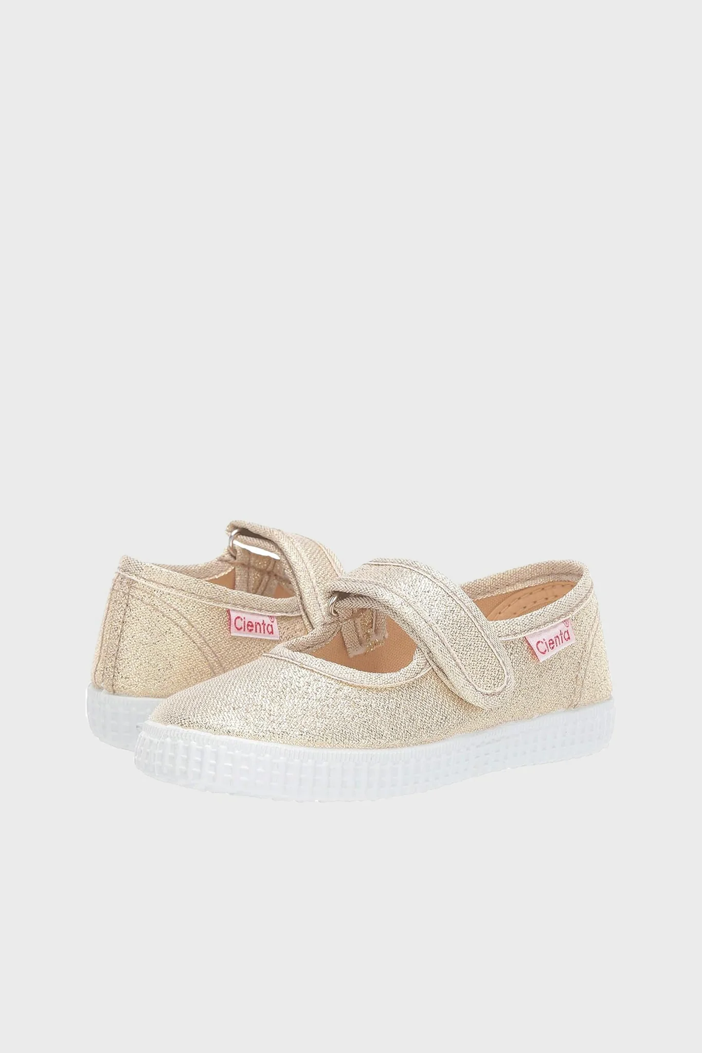 Gold Sparkle Canvas Mary Janes - Image 2