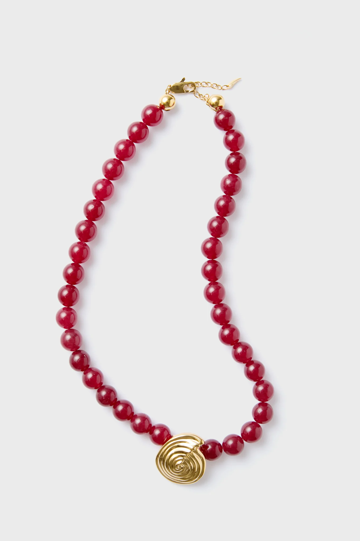 Gold Spiral Gemstone Pendant Necklace