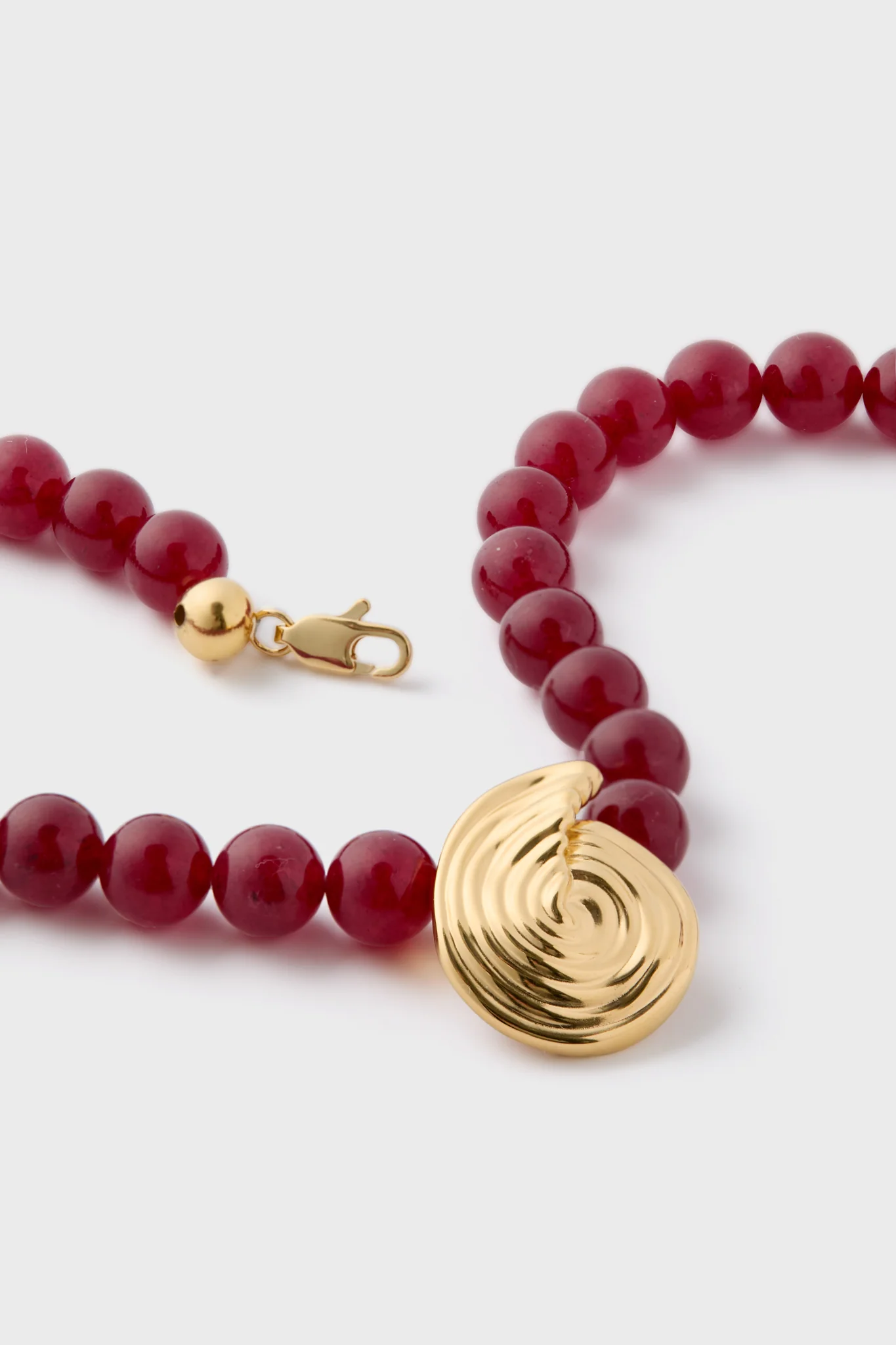 Gold Spiral Gemstone Pendant Necklace - Image 4