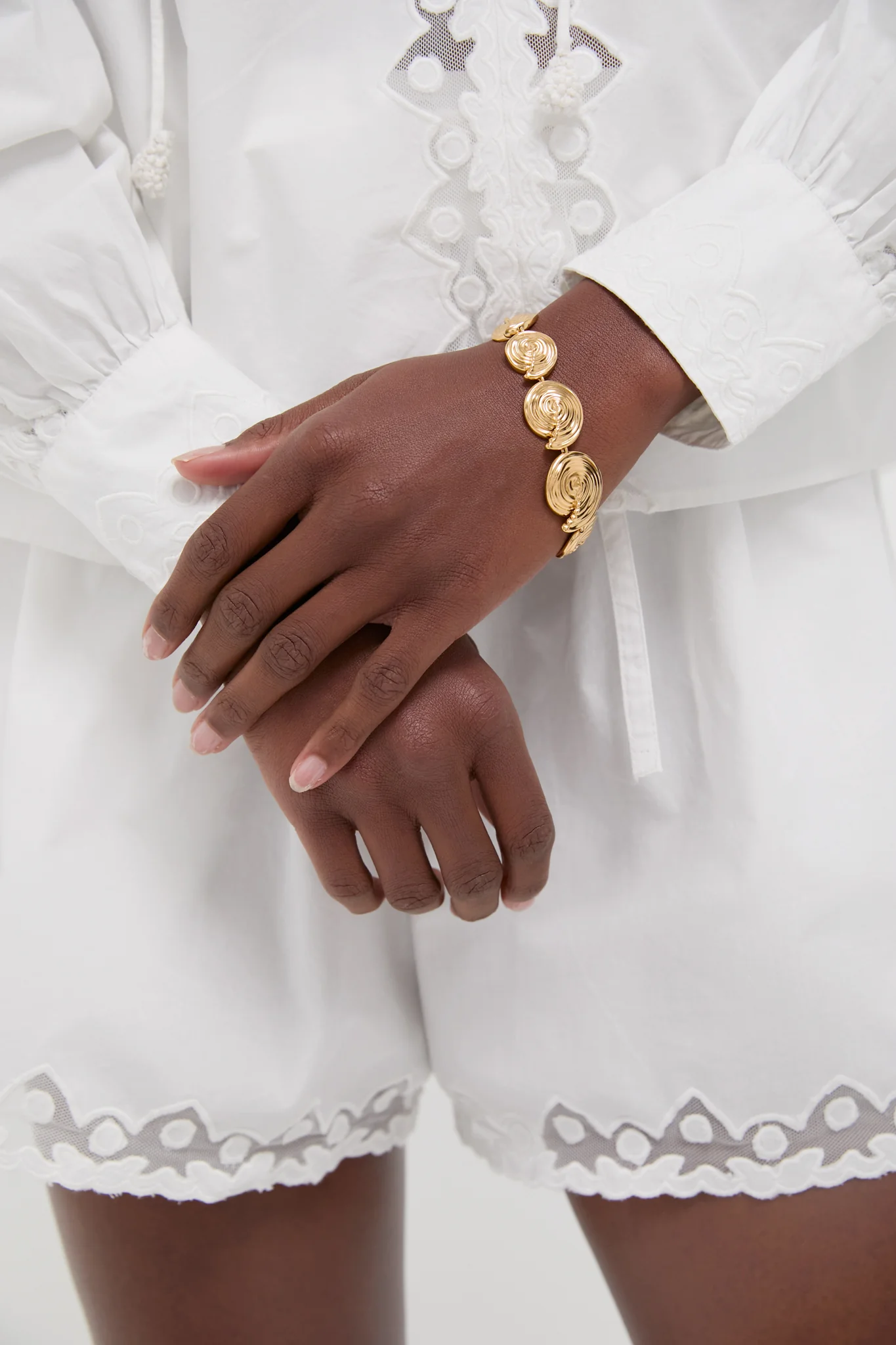 Gold Spiral Statement Chain Bracelet - Image 2