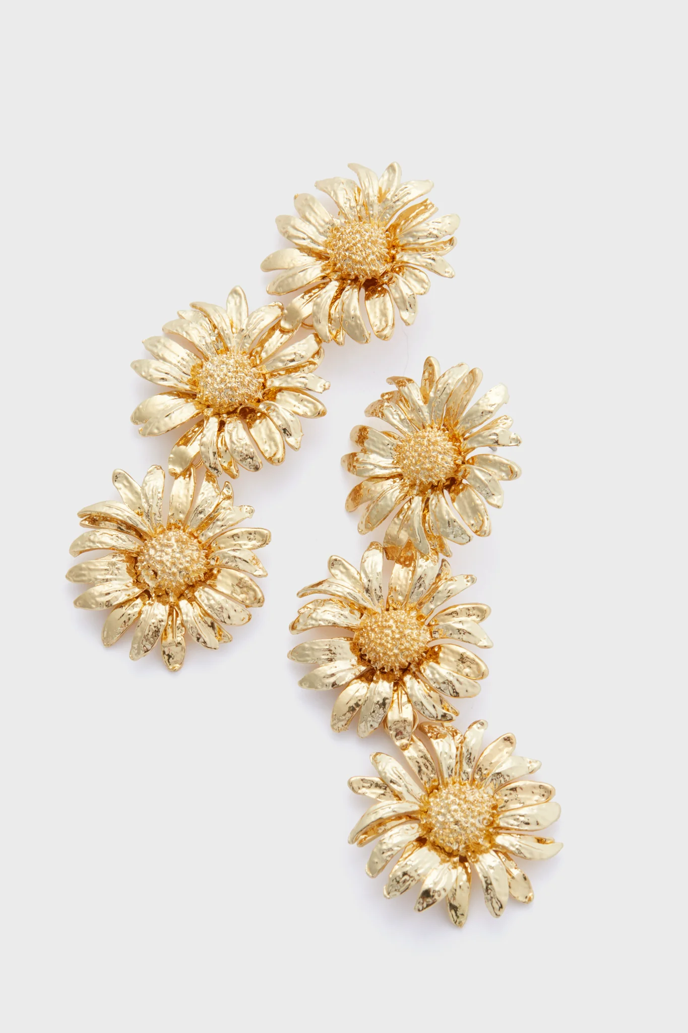 Gold Sunflower Drop Earrings - Image 3