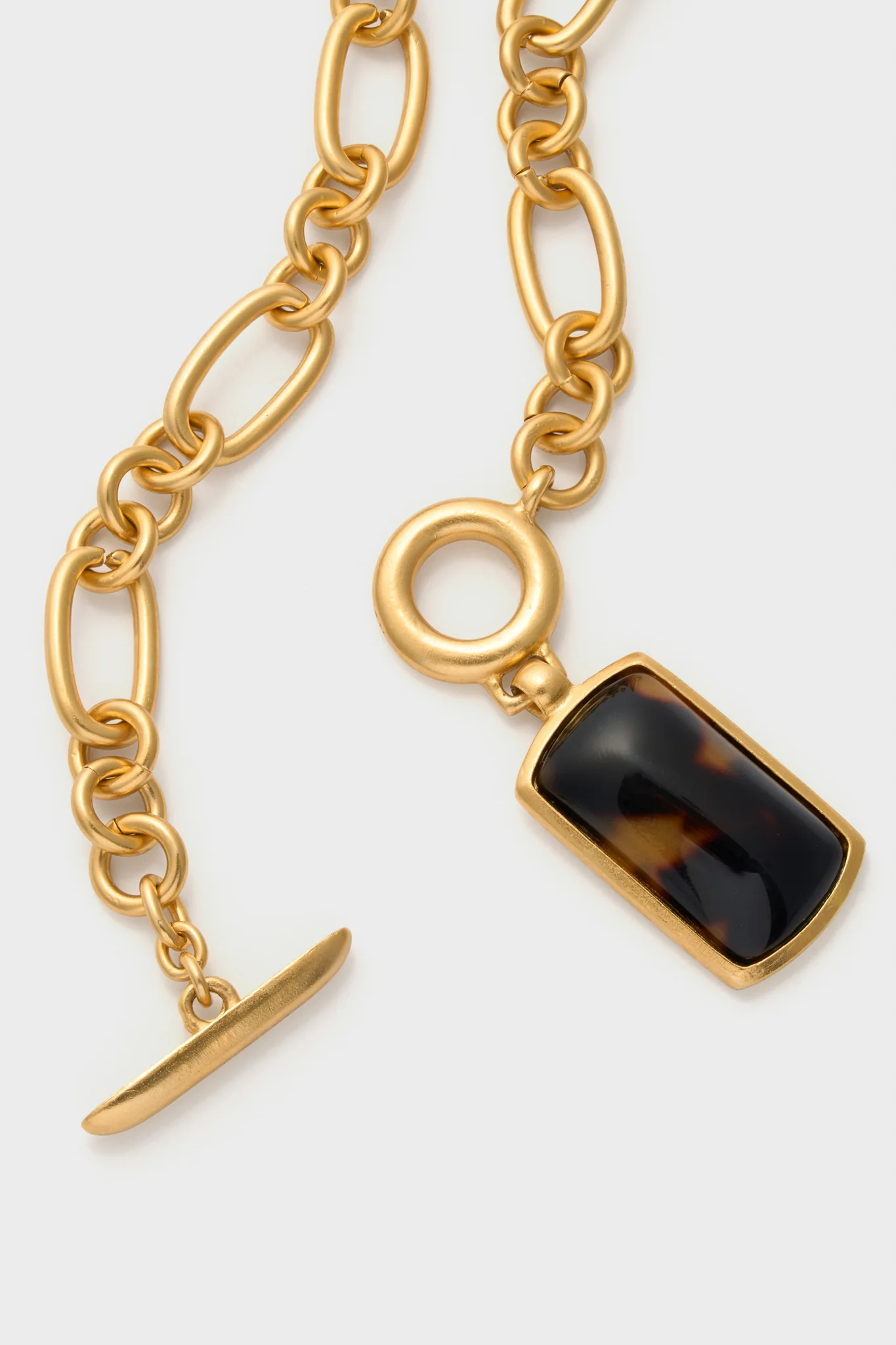 Gold Toggle Necklace with Tortoise Charm - Image 4