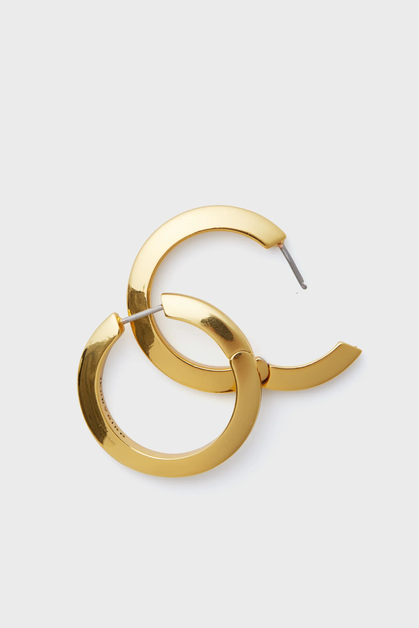 Gold Toni Hinged Hoop Earrings - Image 3