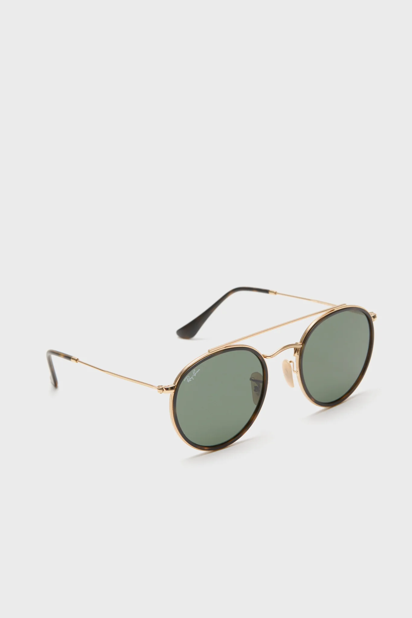 Gold Tortoise Arista Round Sunglasses - Image 4