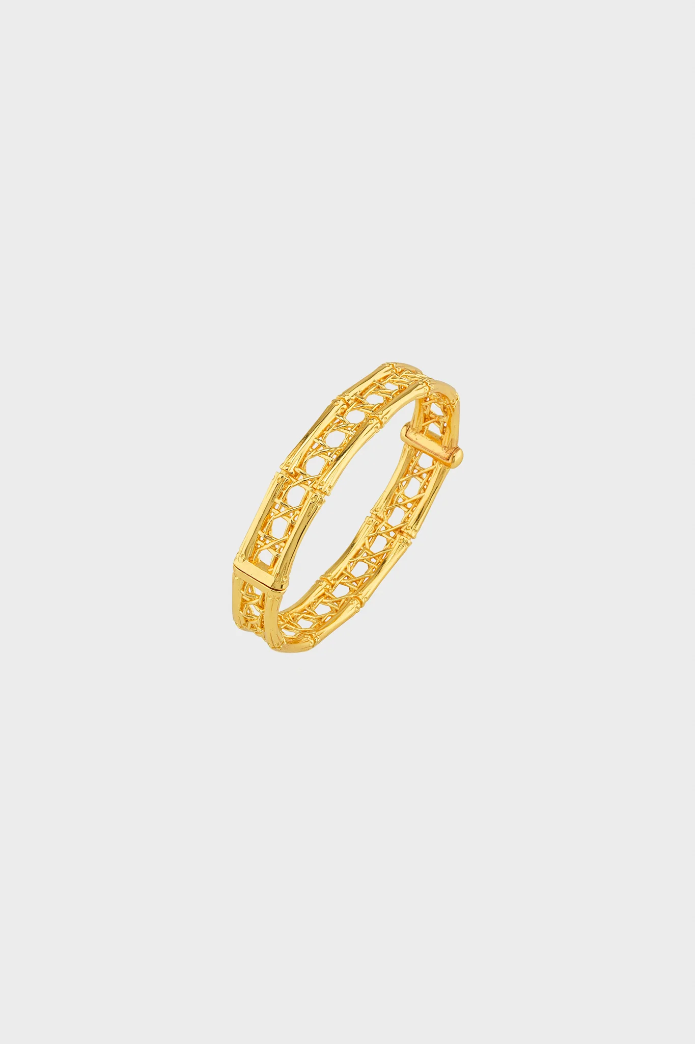 Gold Veranda Caning Hinged Bangle - Image 3