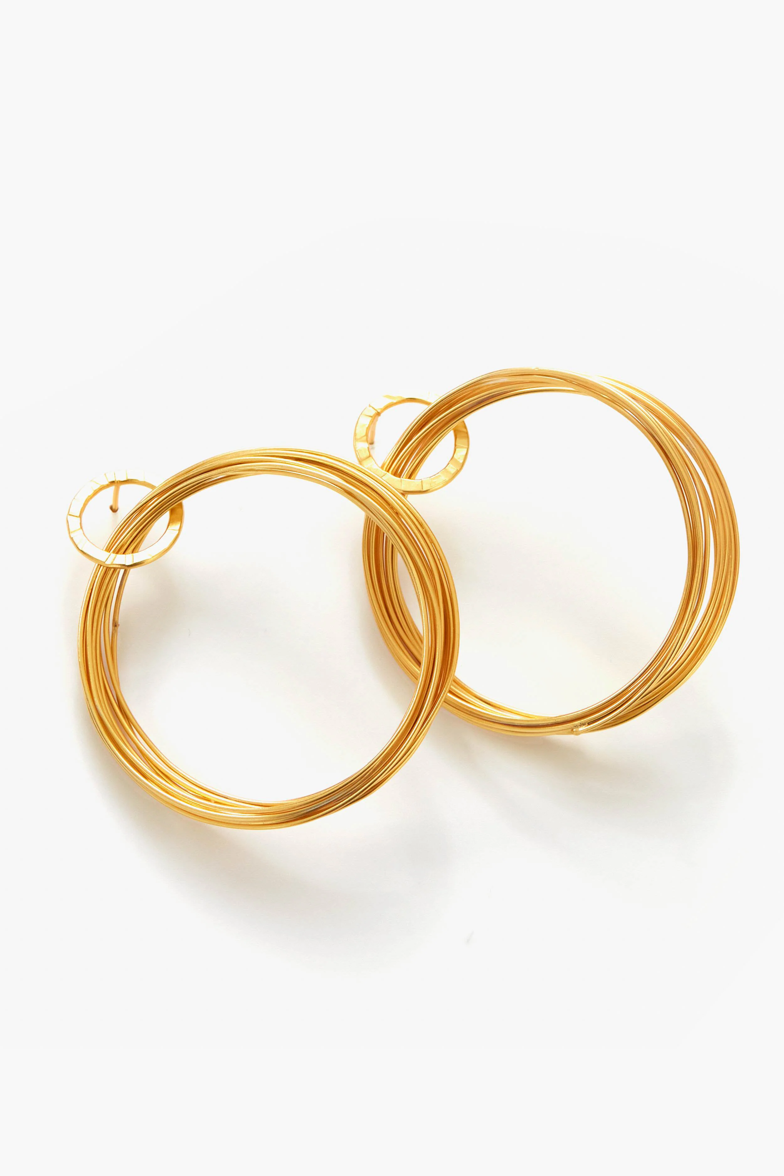 Gold Wire Hoop Earrings - Image 5