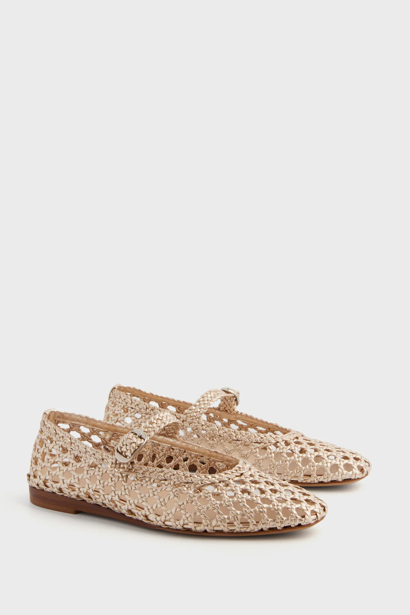 Gold Woven Mary Jane Flats - Image 4