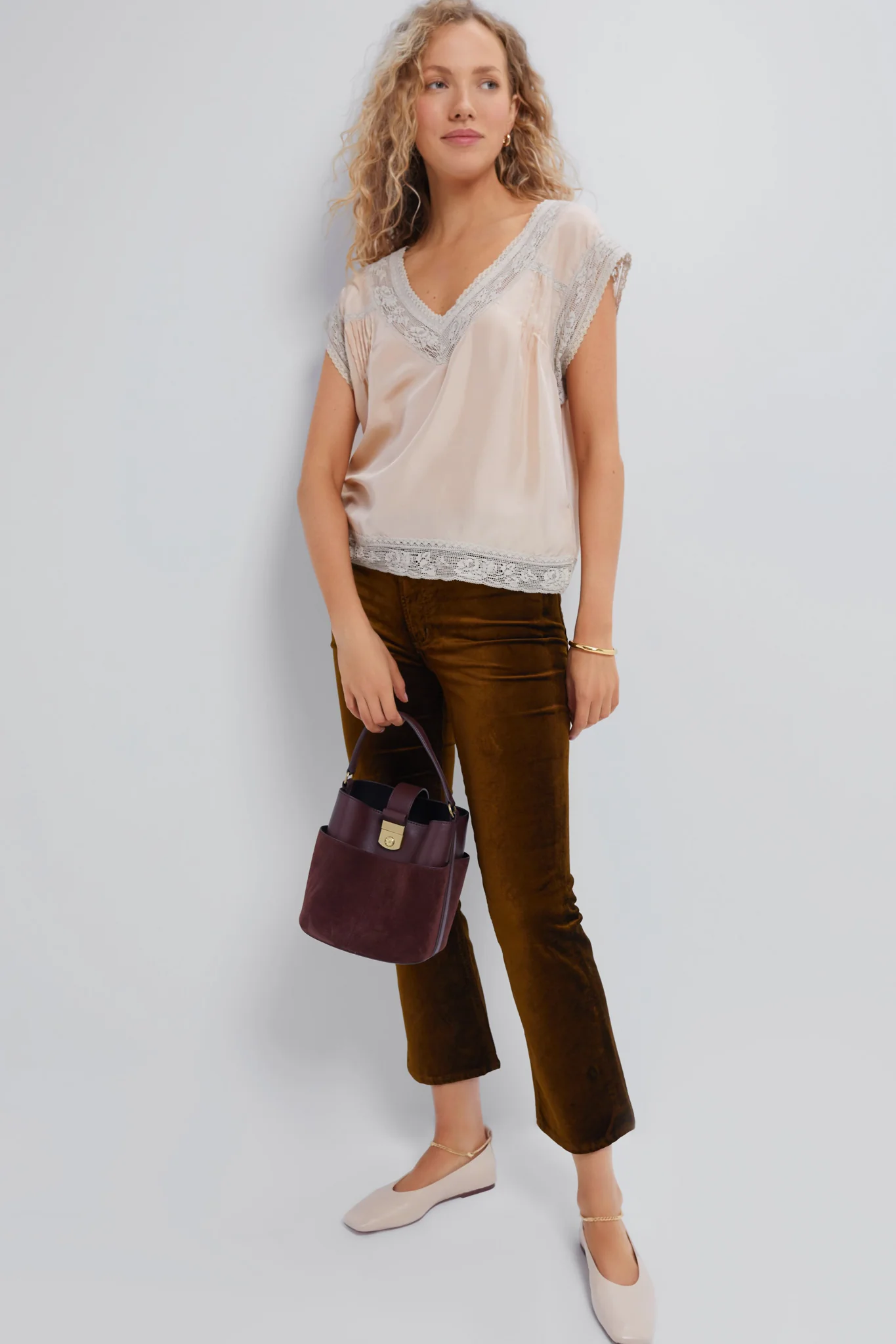 Golden Velvet Isola Cropped Trouser - Image 2