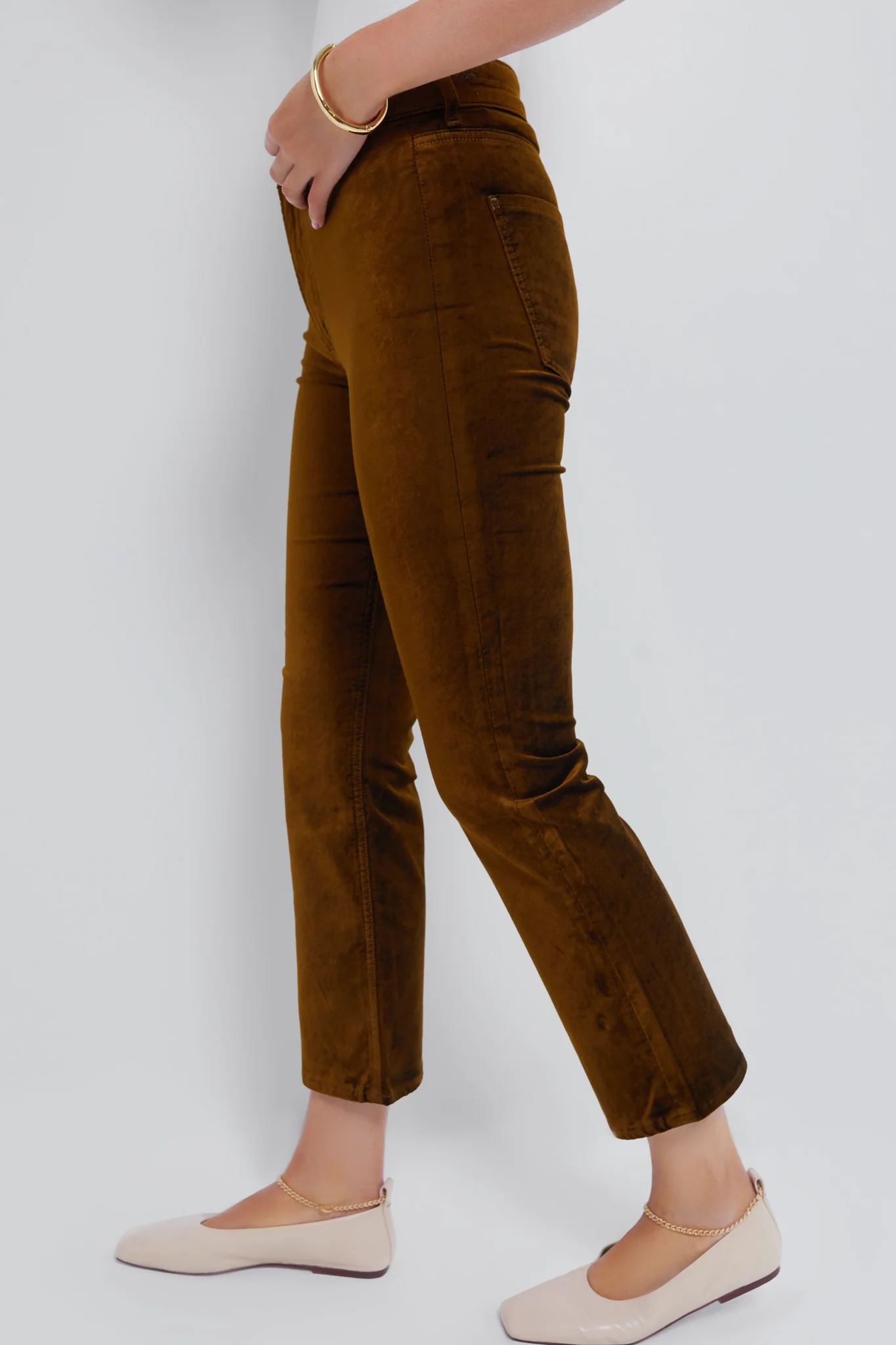 Golden Velvet Isola Cropped Trouser - Image 3