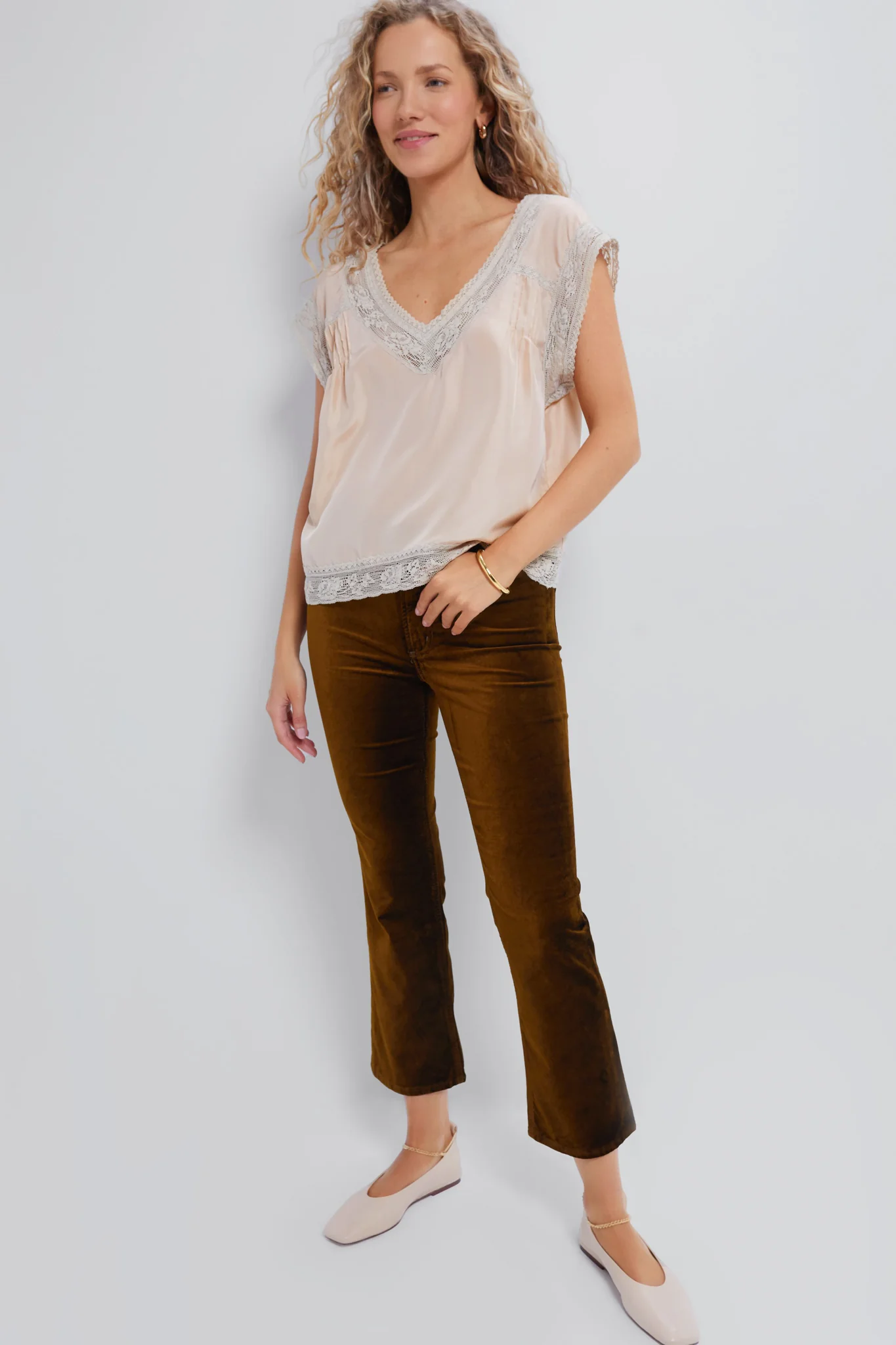 Golden Velvet Isola Cropped Trouser - Image 6