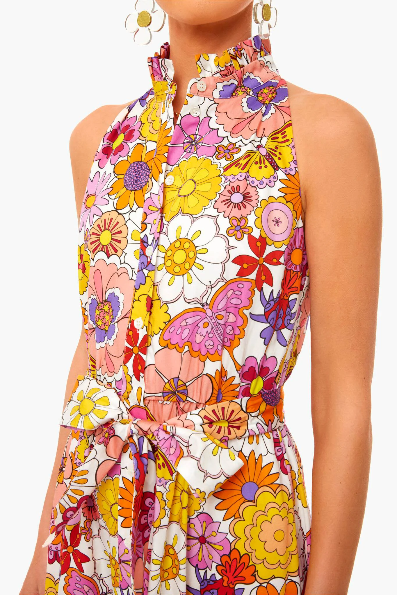 Good Vibes Pink Biba Cotton Dress - Image 5