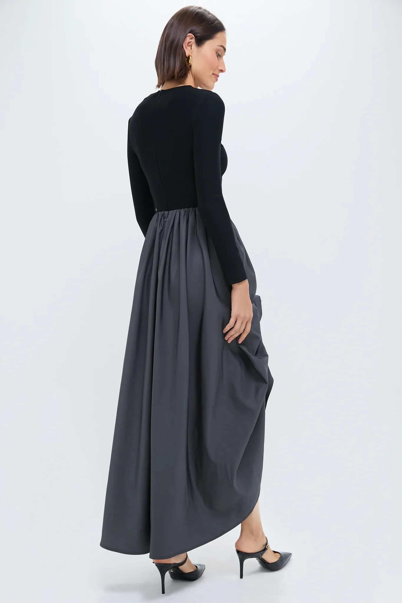 Gray Aurora Maxi Dress with Rose Detail - Image 4