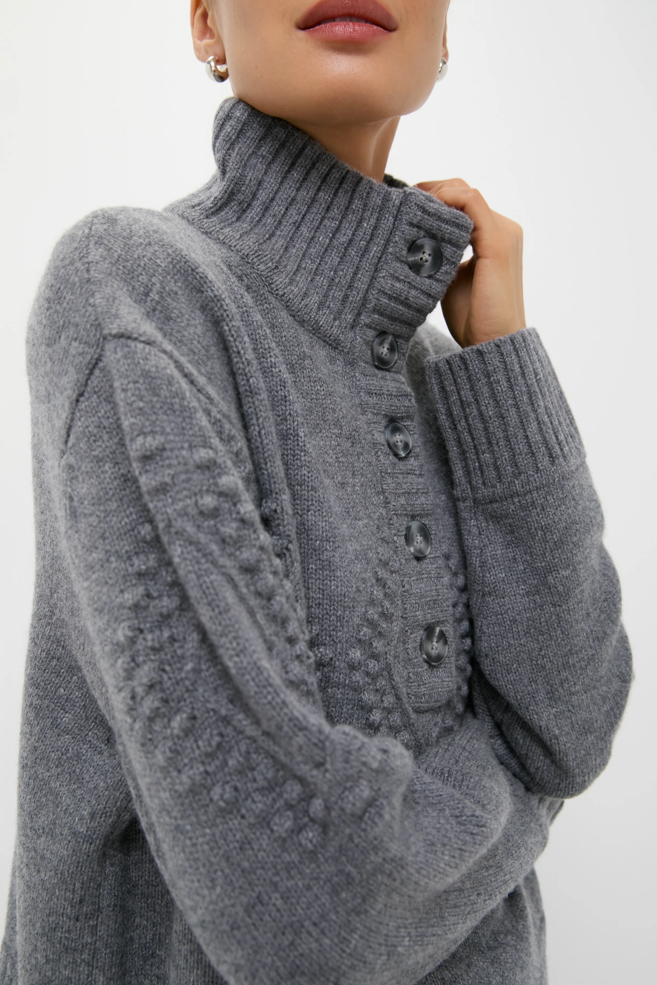 Gray Henry Button-Up Sweater - Image 5