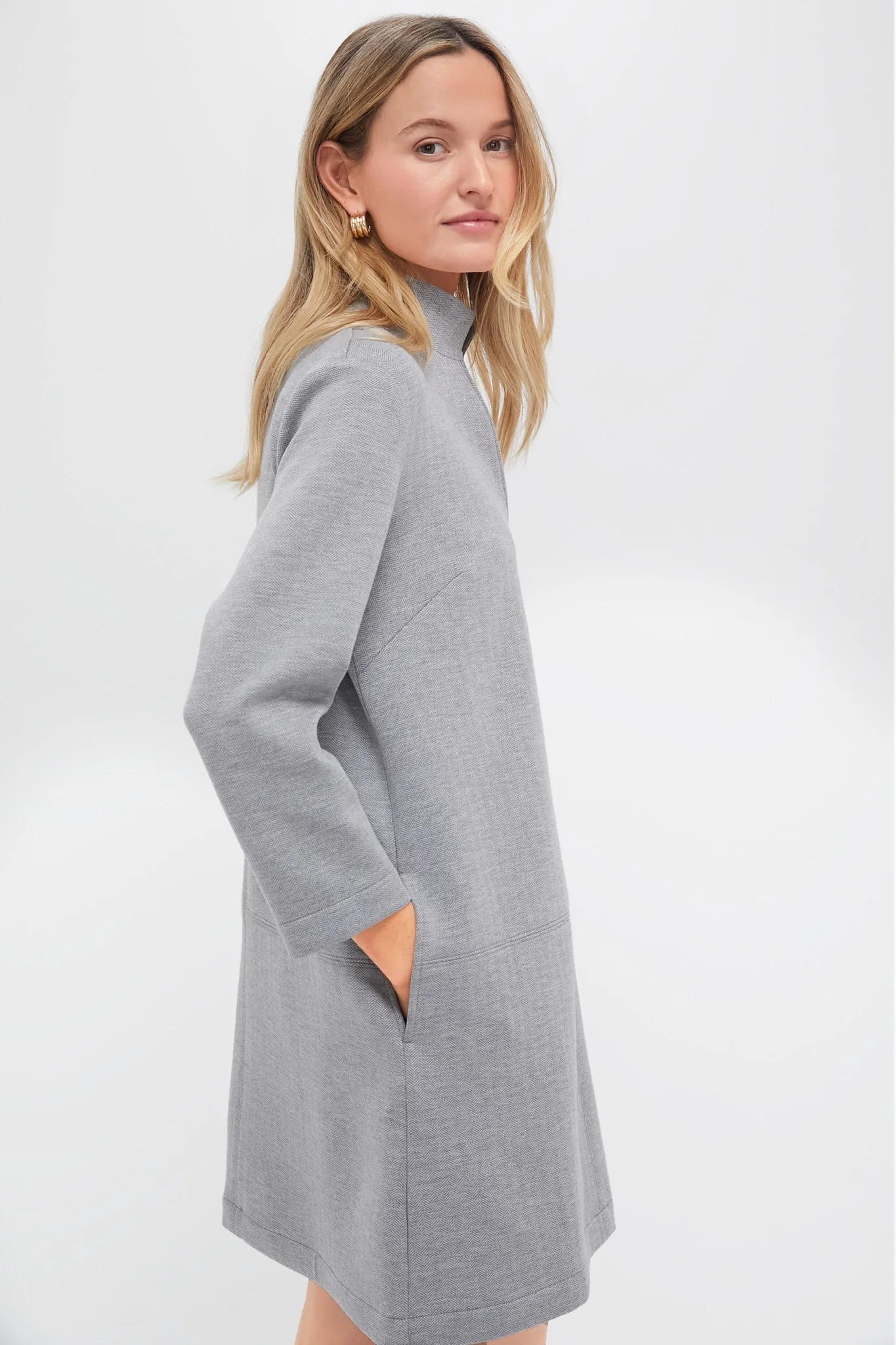 Gray Herringbone Clifton Dress - Image 3