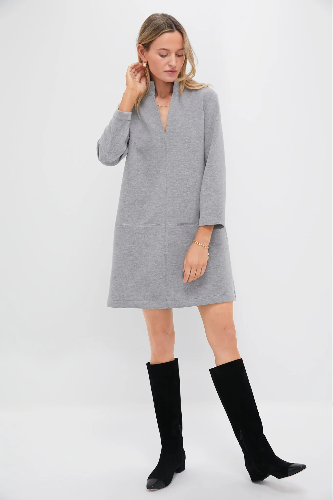 Gray Herringbone Clifton Dress - Image 6