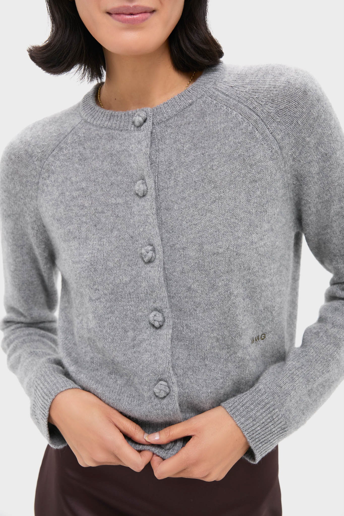 Gray Knot Button Phoebe Cardigan - Image 5