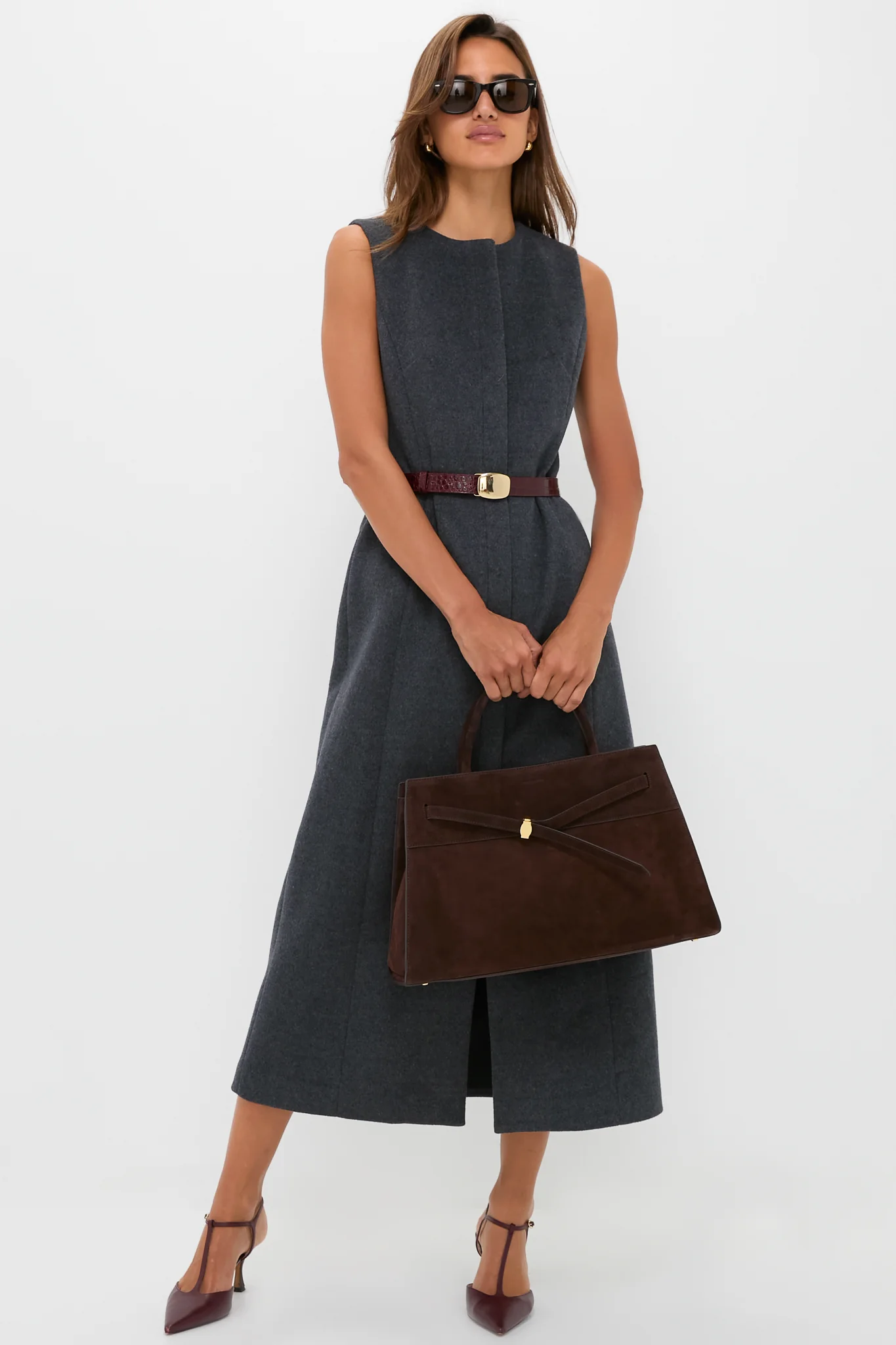 Gray Wool Rhoda Midi Dress - Image 2