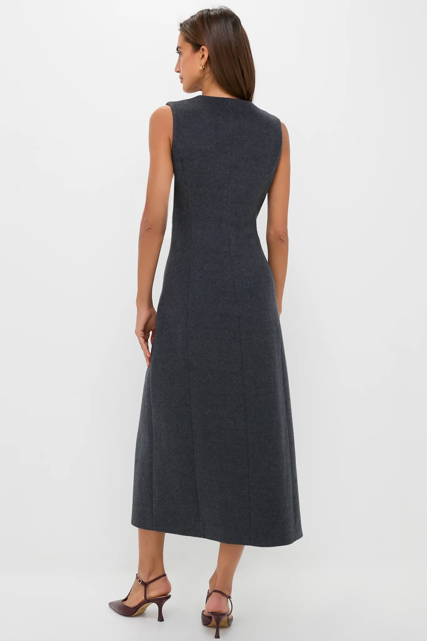 Gray Wool Rhoda Midi Dress - Image 4