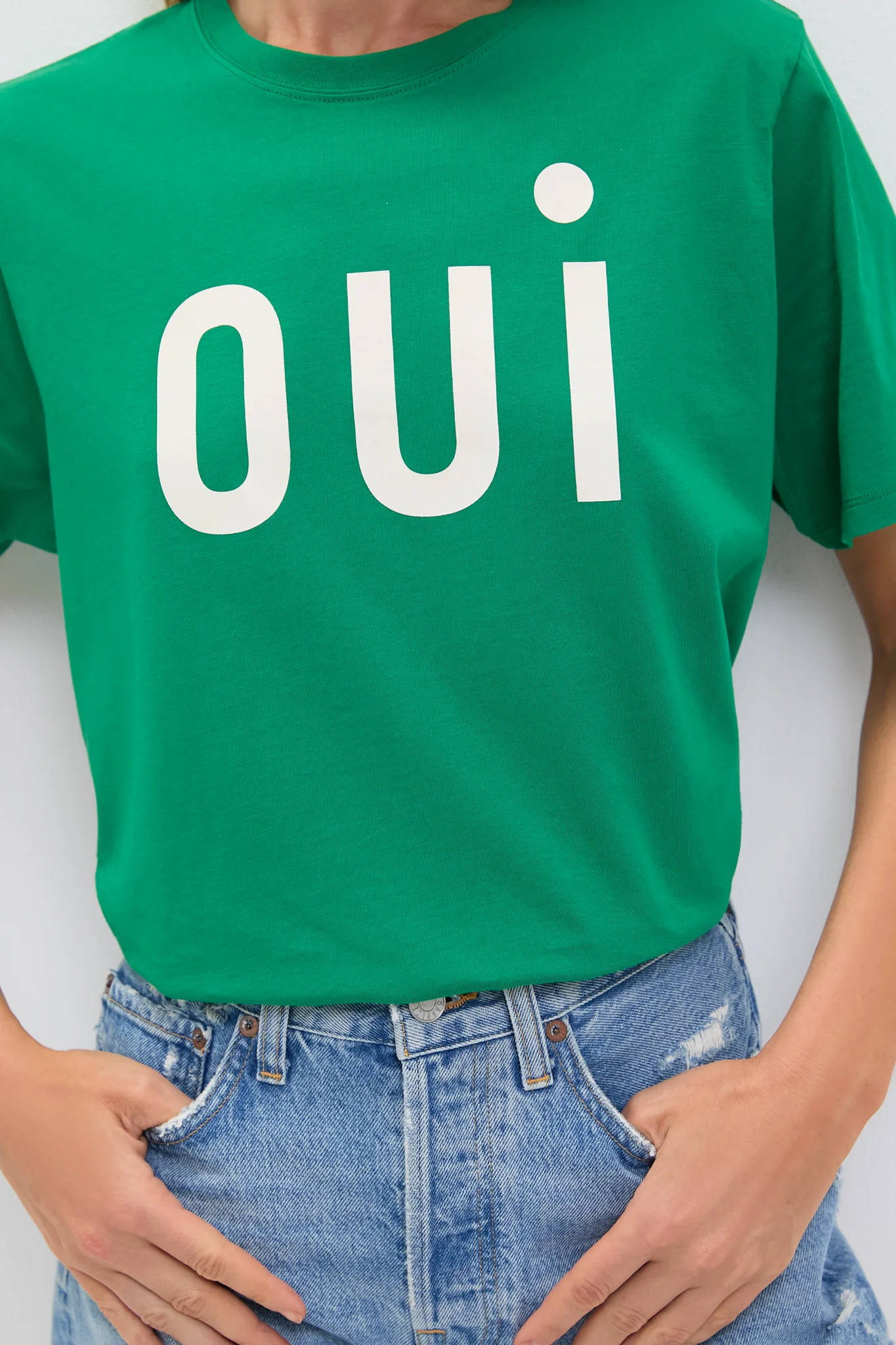 Green Apple with Printed Cream Oui Original Tee - Image 5