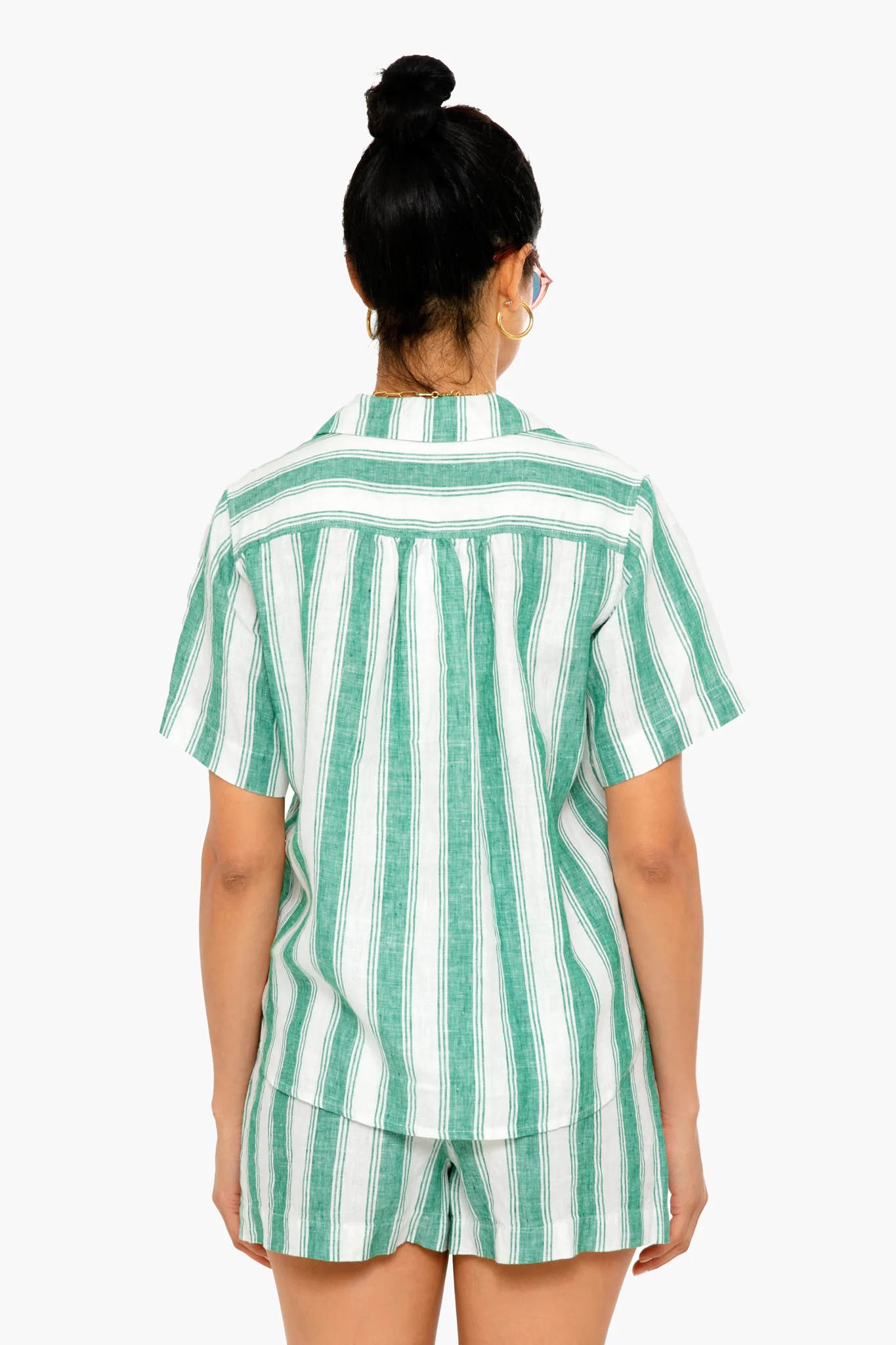 Green Awning Stripe Margot Shirt - Image 3
