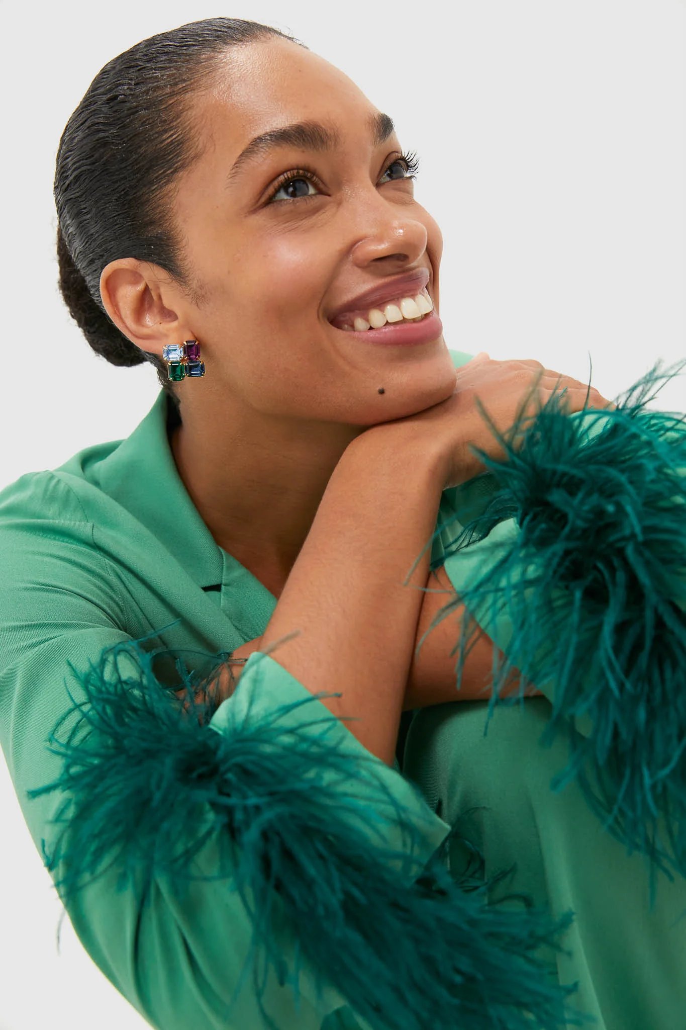 Green Bow Pajama Set with Detachable Feathers - Image 6