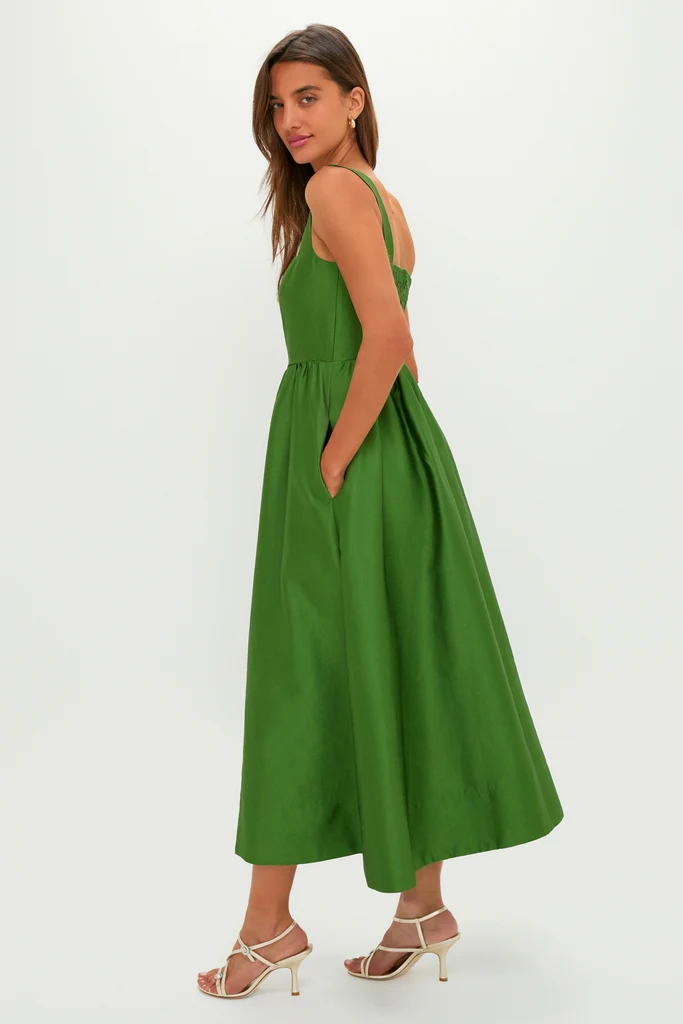 Green Dupioni Esme Dress - Image 3