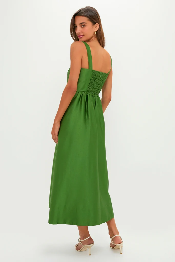 Green Dupioni Esme Dress - Image 4