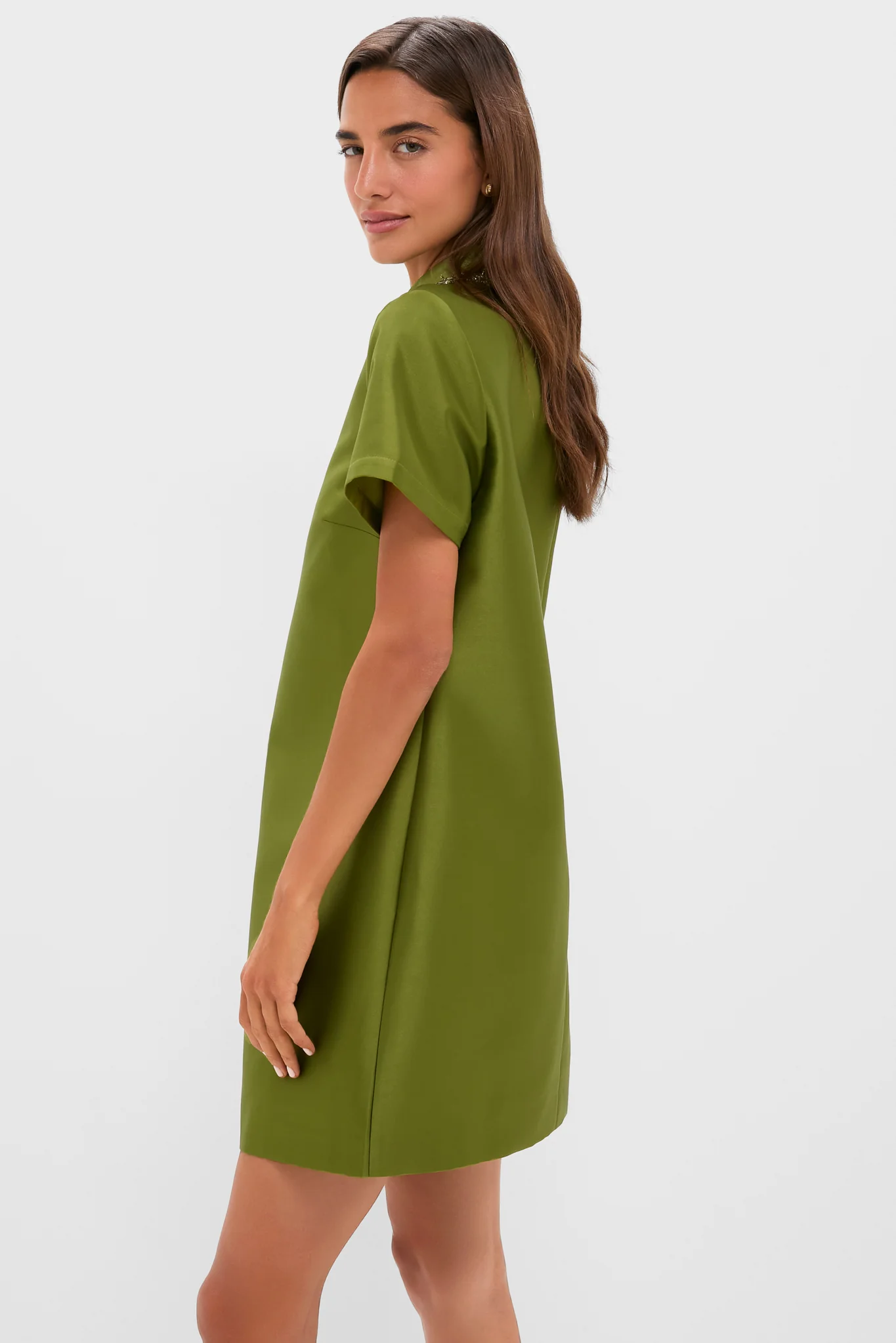 Green Embellished Aurelie Shift Dress - Image 5