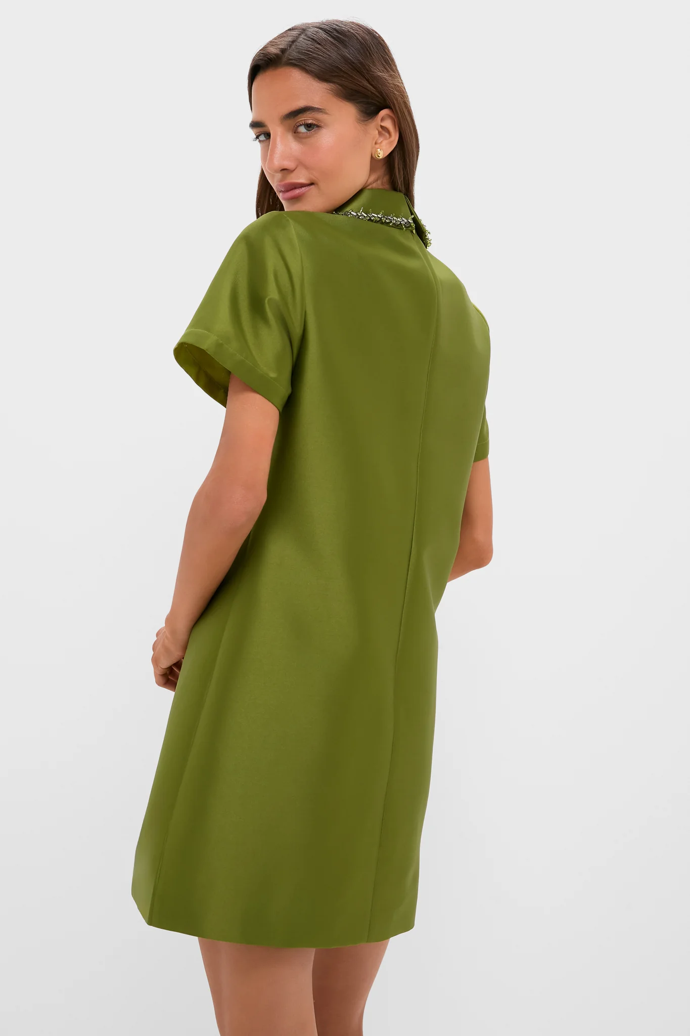 Green Embellished Aurelie Shift Dress - Image 6