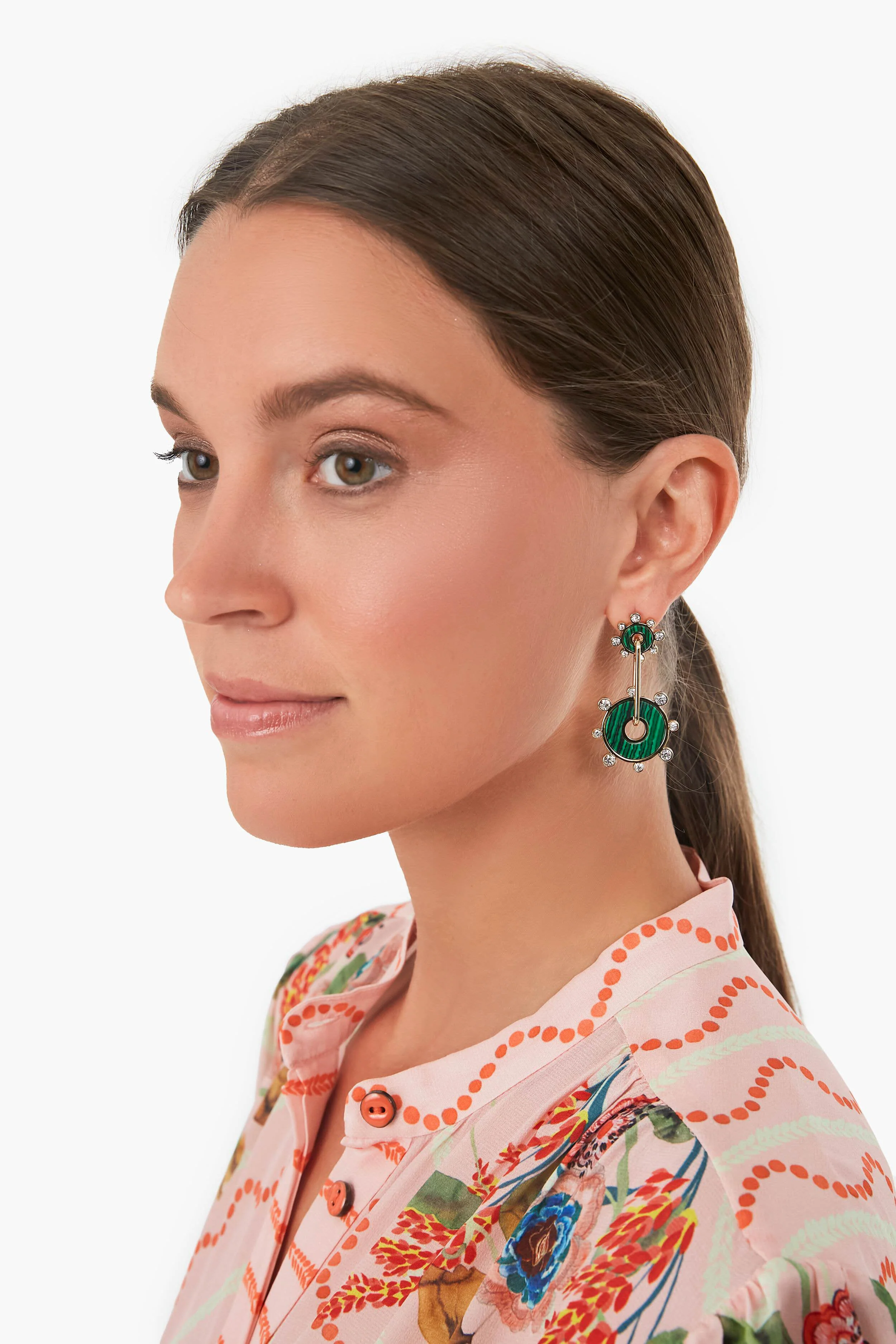 Green Etna Luxe Drop Earrings - Image 2