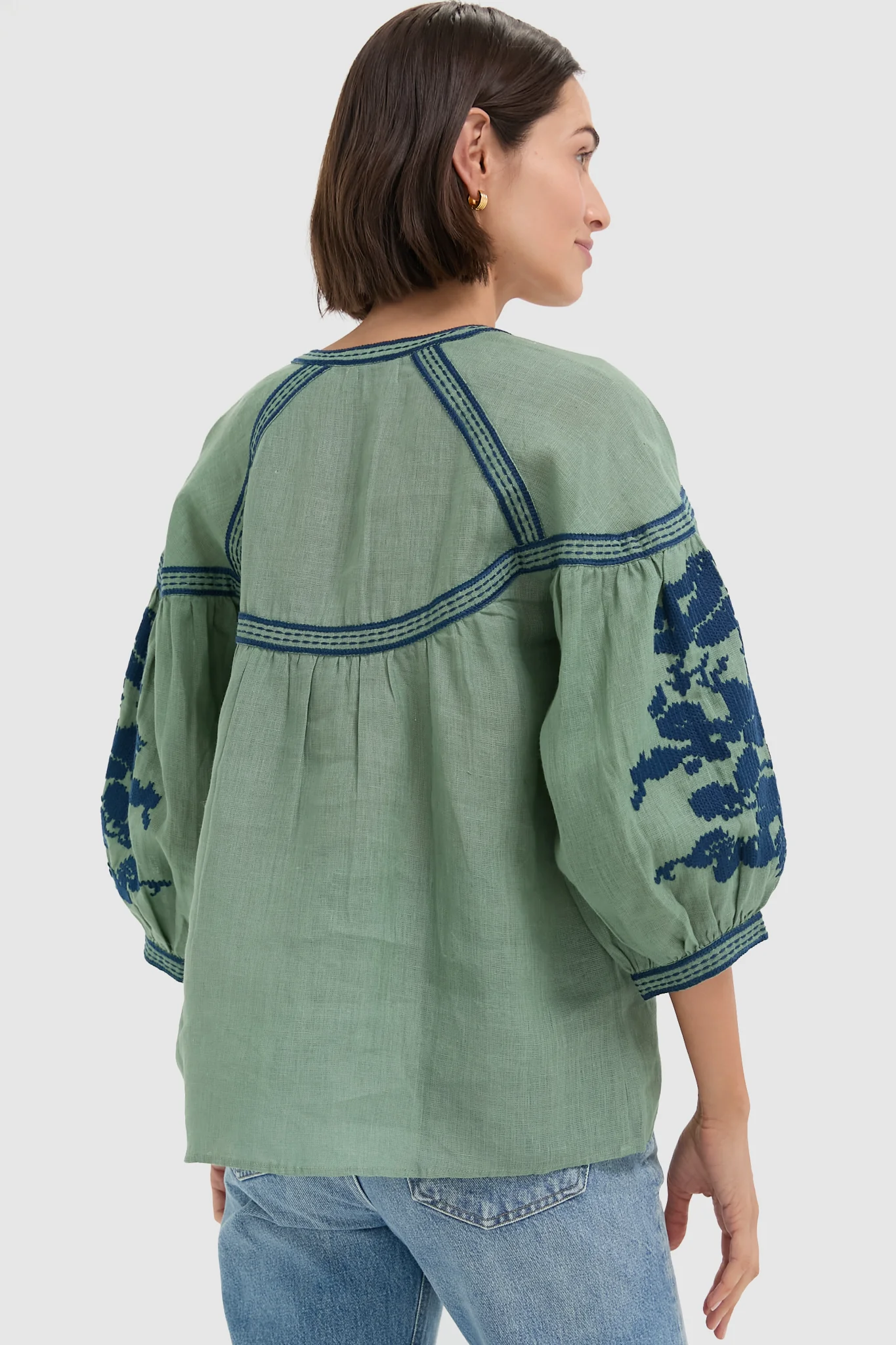 Green Linen Blouse - Image 4