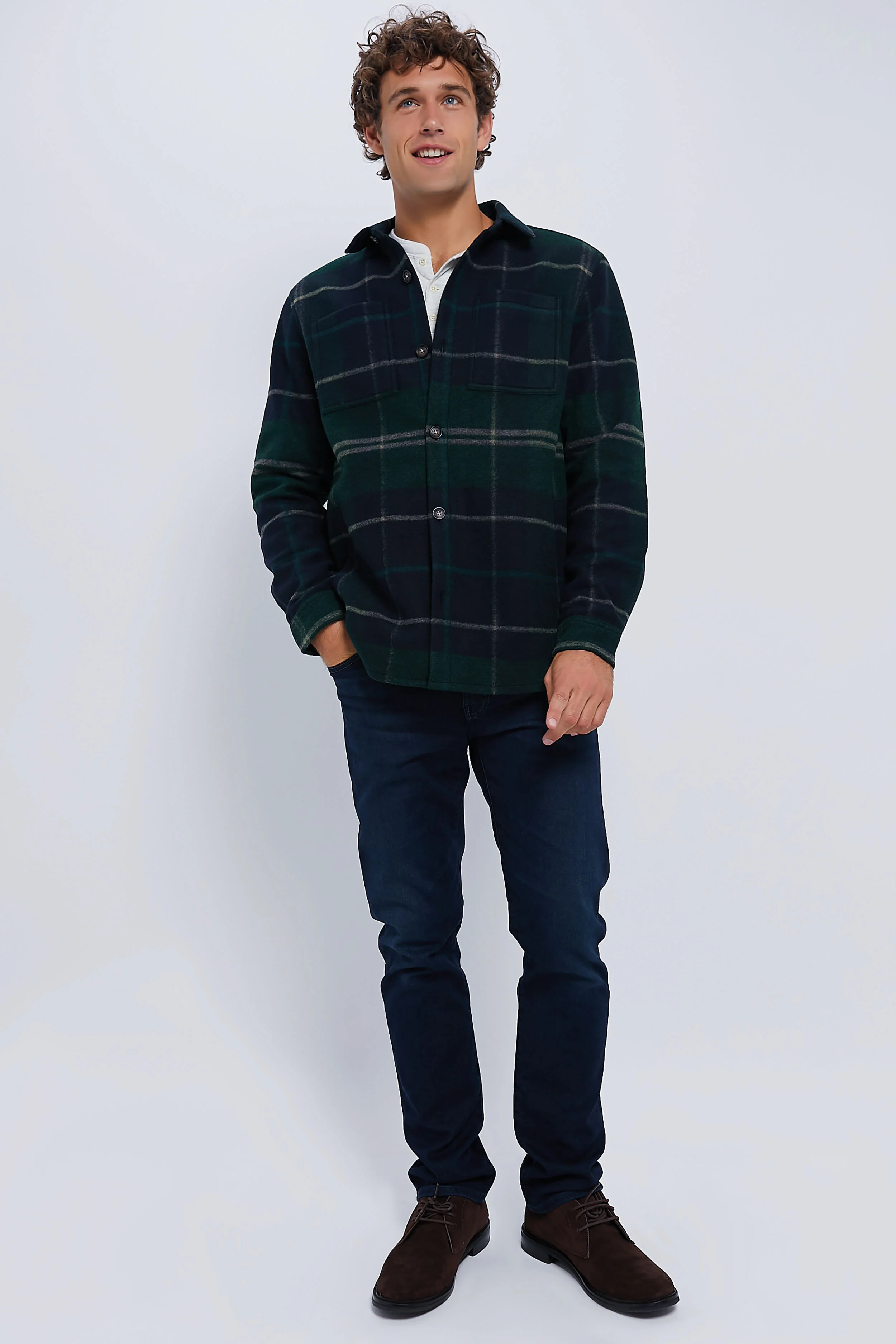 Green Loch Chapter Tailored Check Overshirt - Image 2