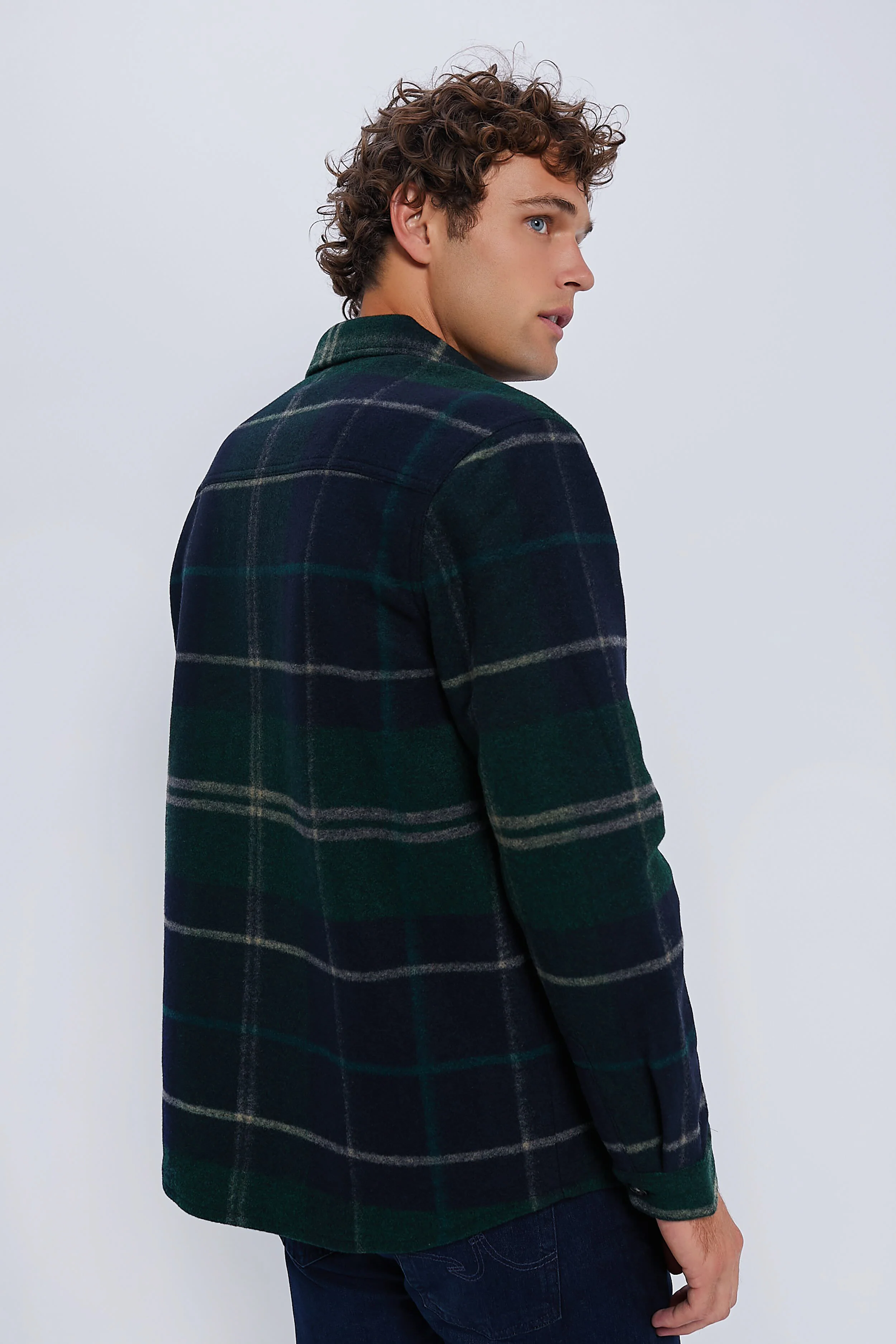 Green Loch Chapter Tailored Check Overshirt - Image 3
