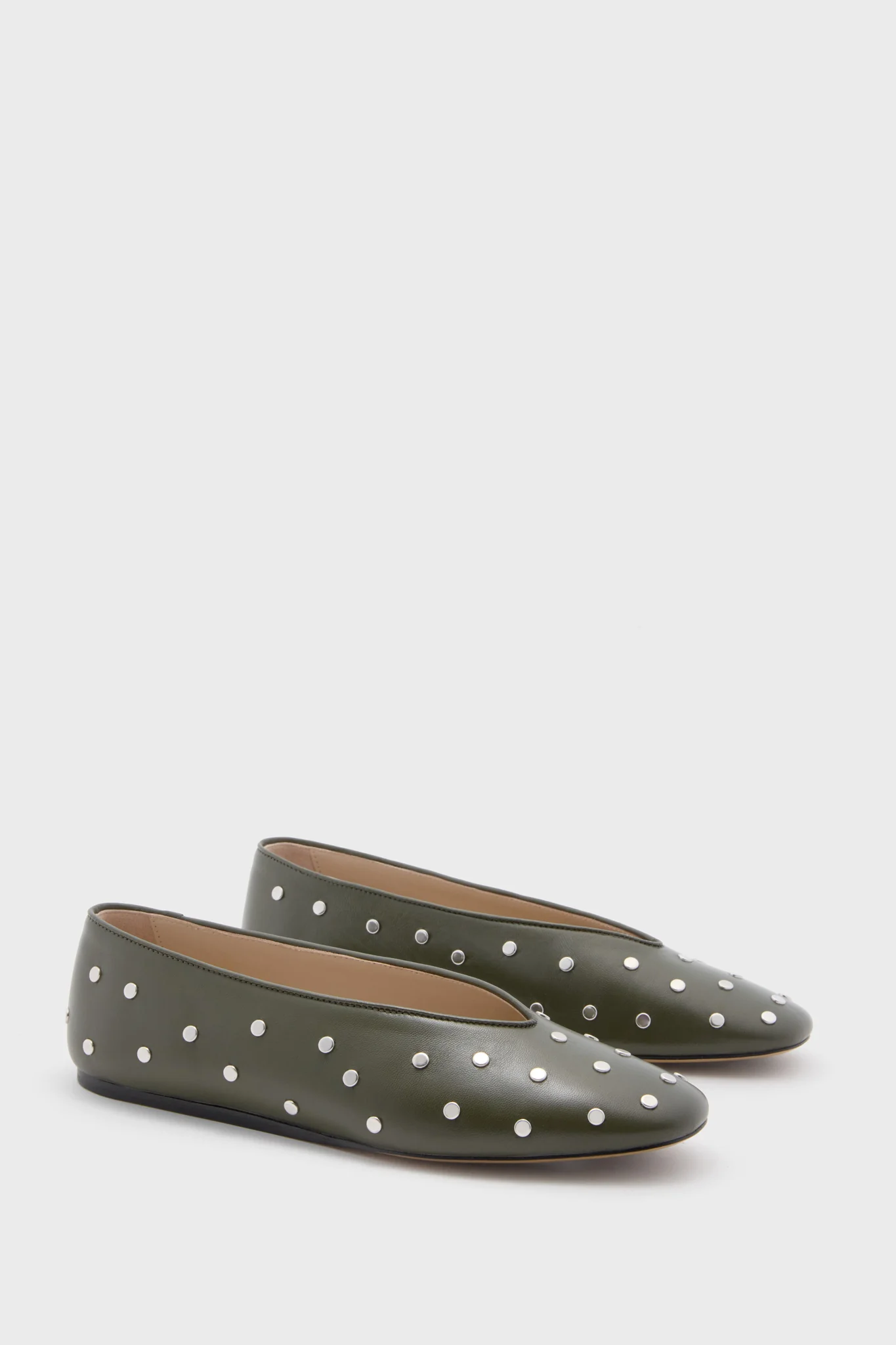 Green Regency Studded Leather Slippers - Image 4