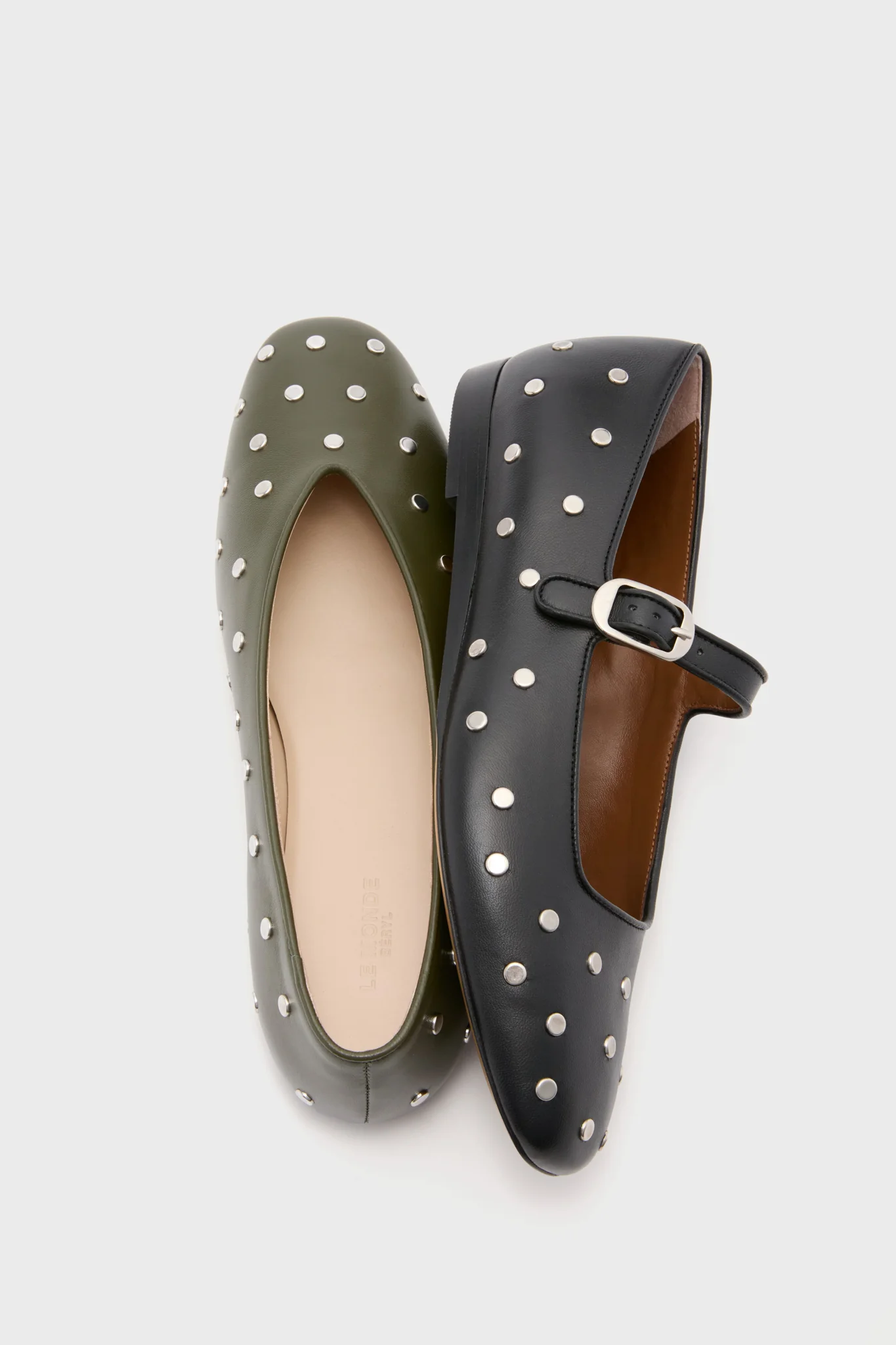 Green Regency Studded Leather Slippers - Image 5