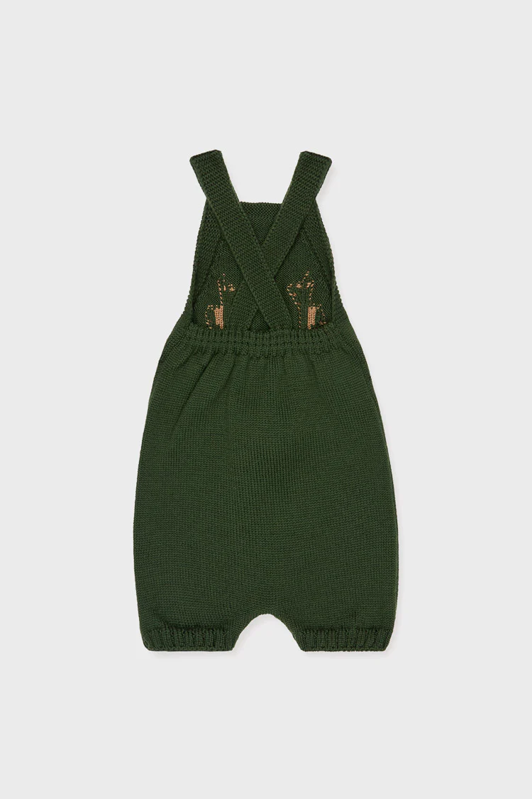 Green Reno Merino Baby Knitted Dungarees - Image 3
