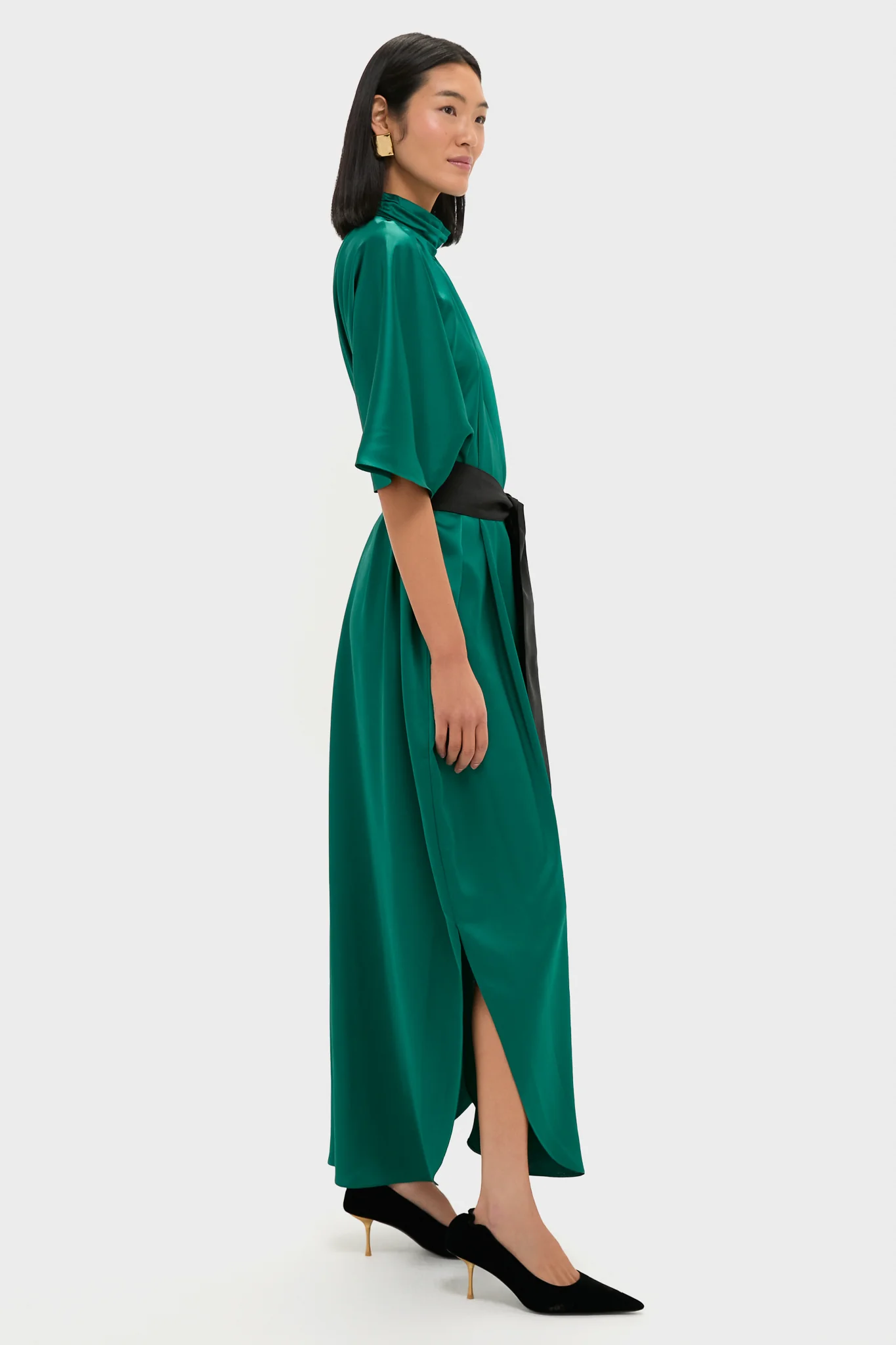Green Satin Patricia Maxi Dress - Image 3
