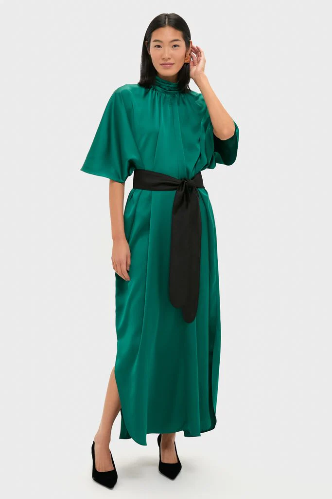 Green Satin Patricia Maxi Dress - Image 7